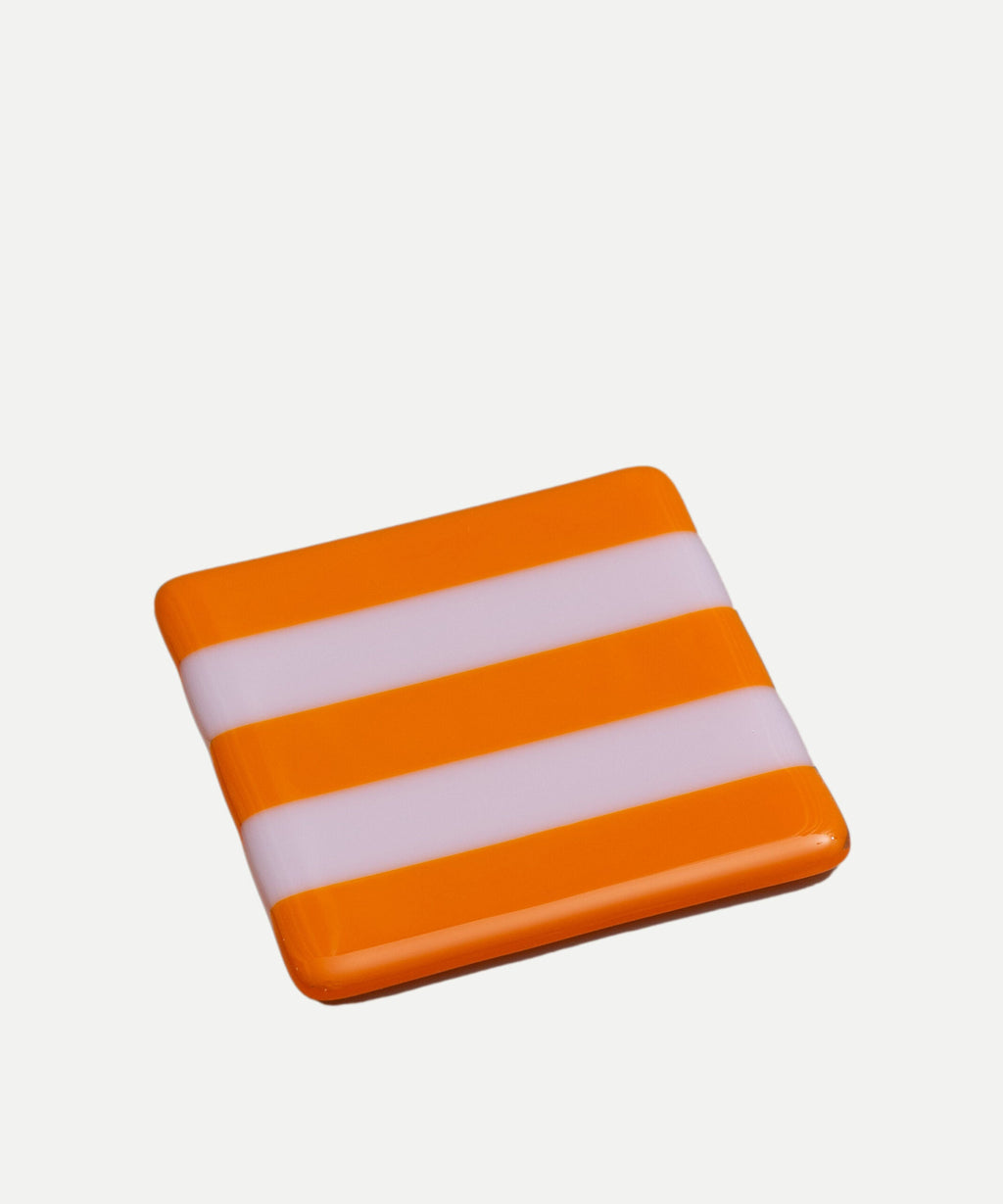 Striped Dual Coloured Glass Coaster 10cm Bullseye