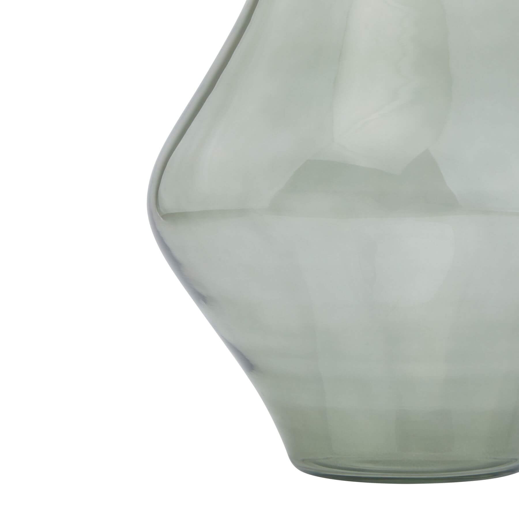 Handcrafted sage green glass vase with minimalist design, matte finish, and modern organic silhouette for home decor. by RoomLondon at brixbailey.com