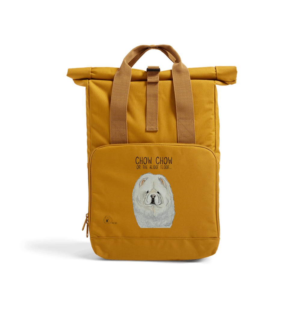 Cream Chow Chow Roll Top Backpack