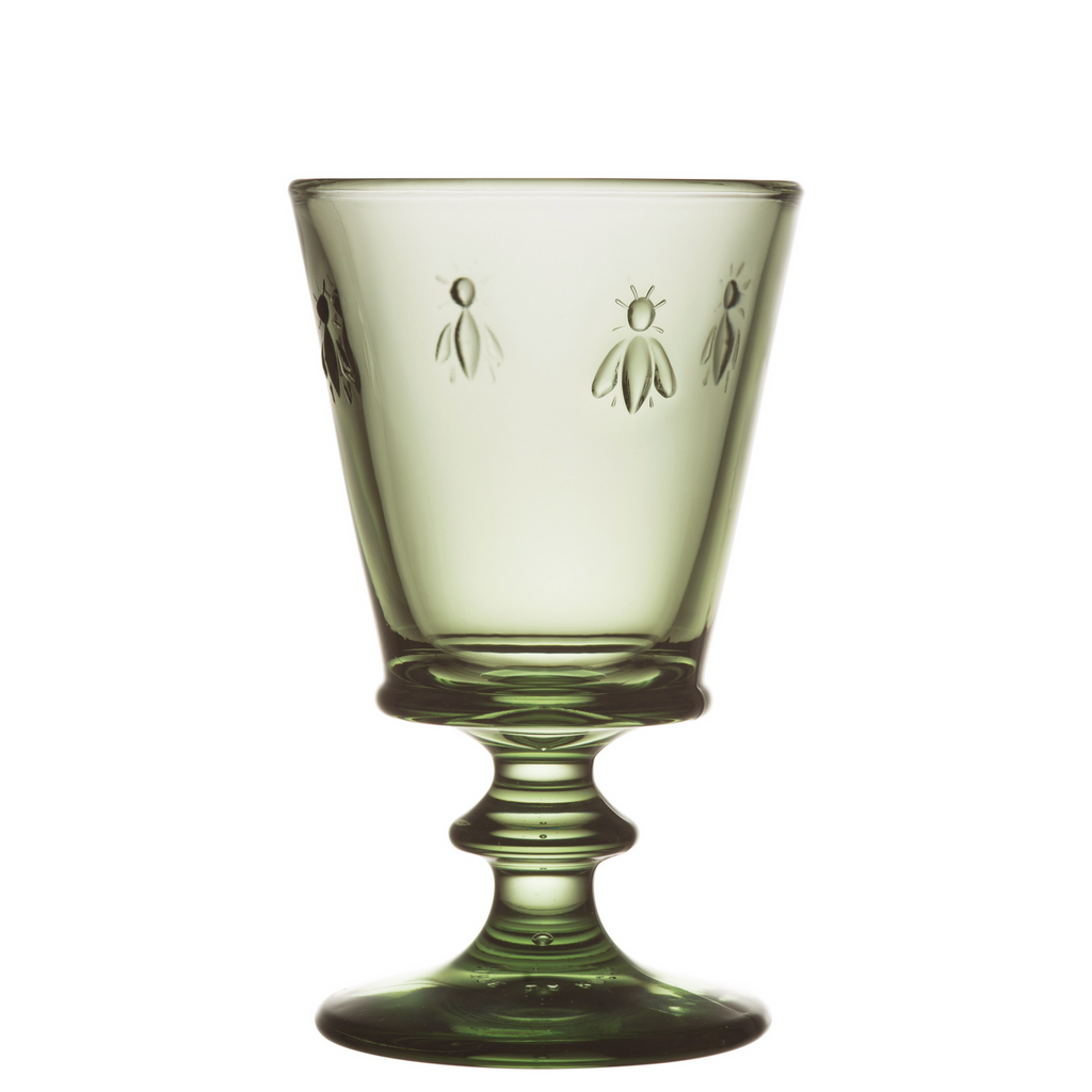 Embossed Bee Wine Glasses – Elegant French Country Charm by La Rochère at www.brixbailey.com