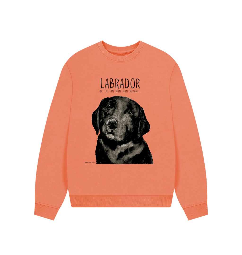Will Sit for Snacks Black Labrador Oversized Sweatshirt