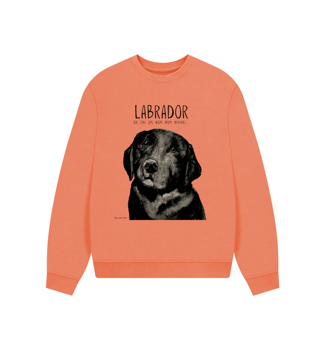 Will Sit for Snacks Black Labrador Oversized Sweatshirt