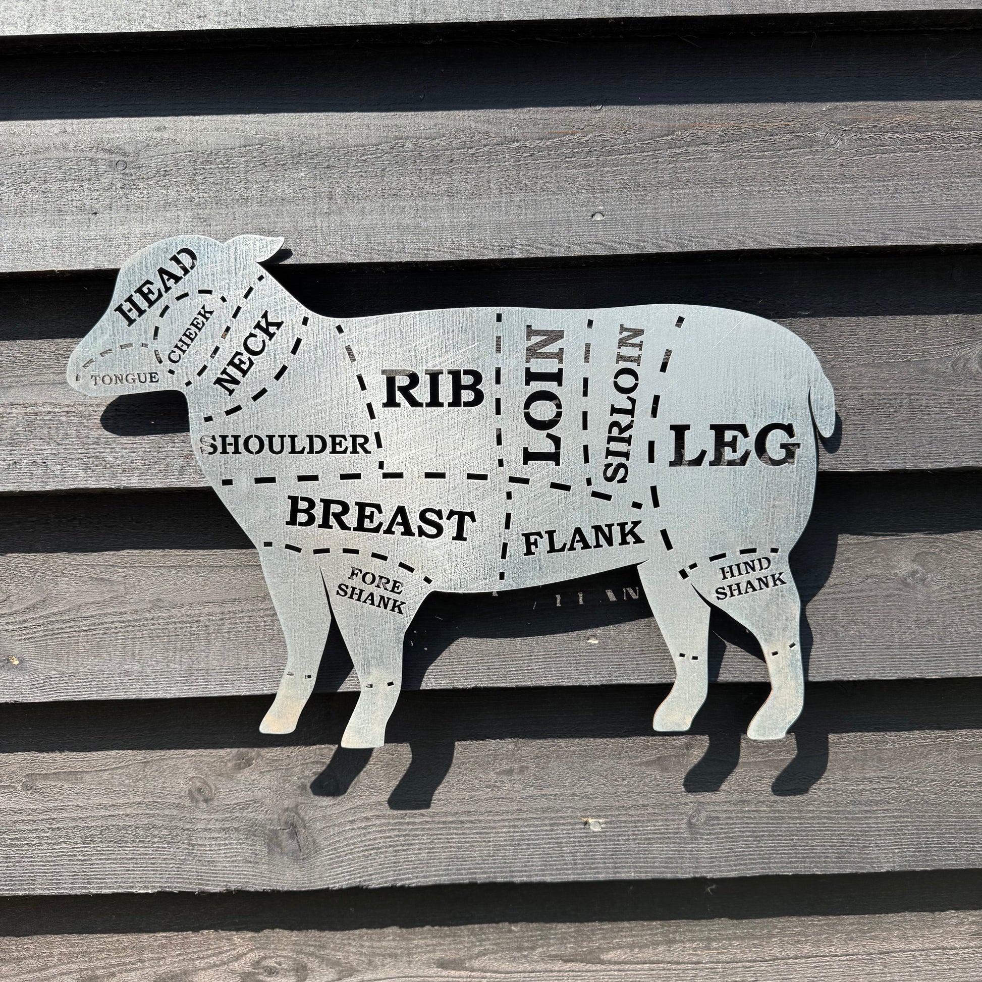 Galvanized Steel Butchers Lamb Wall Decoration