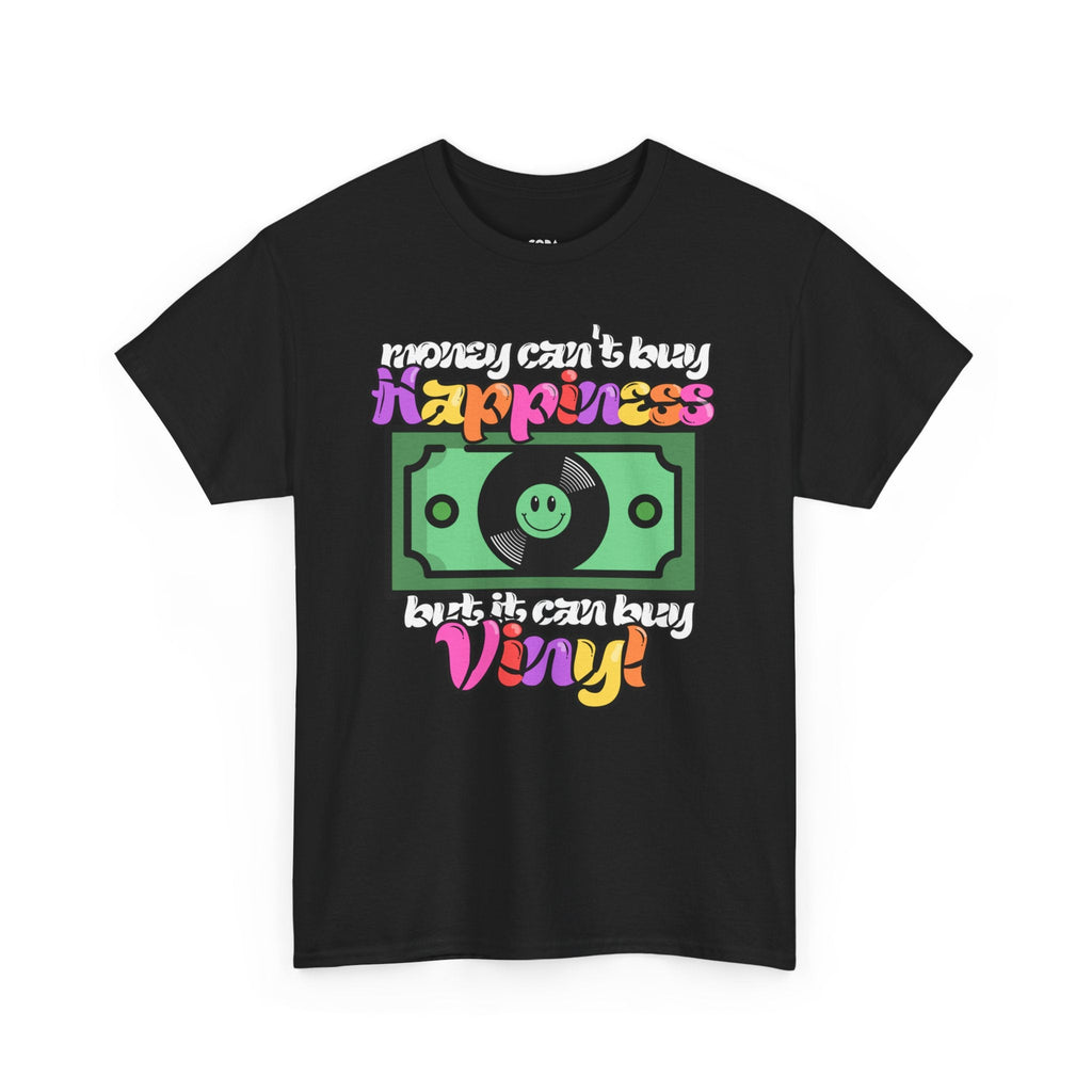 Money Can't Buy Happiness Men's Vinyl Record T-Shirt