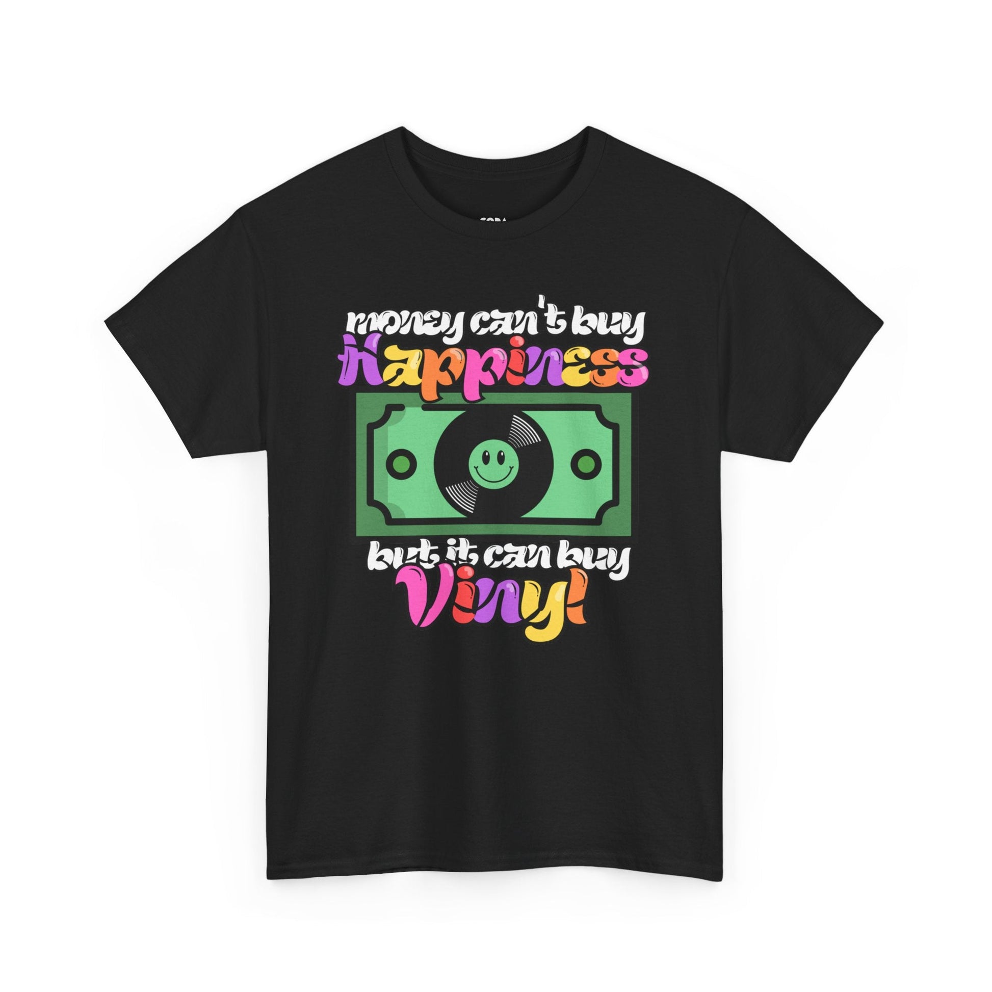 Money Can't Buy Happiness Men's Vinyl Record T-Shirt