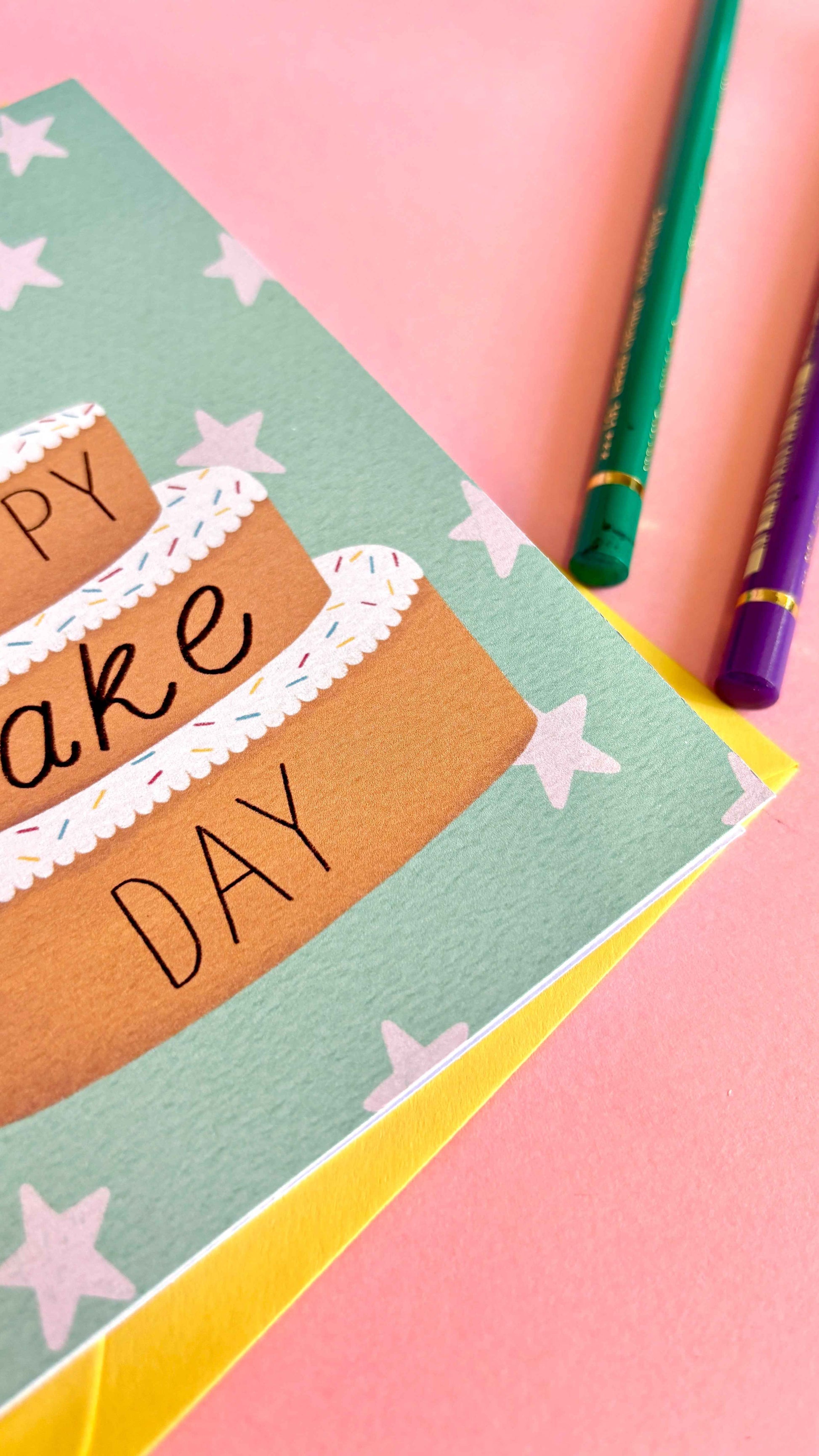 Happy Cake Day Card with Handmade Birthday Design