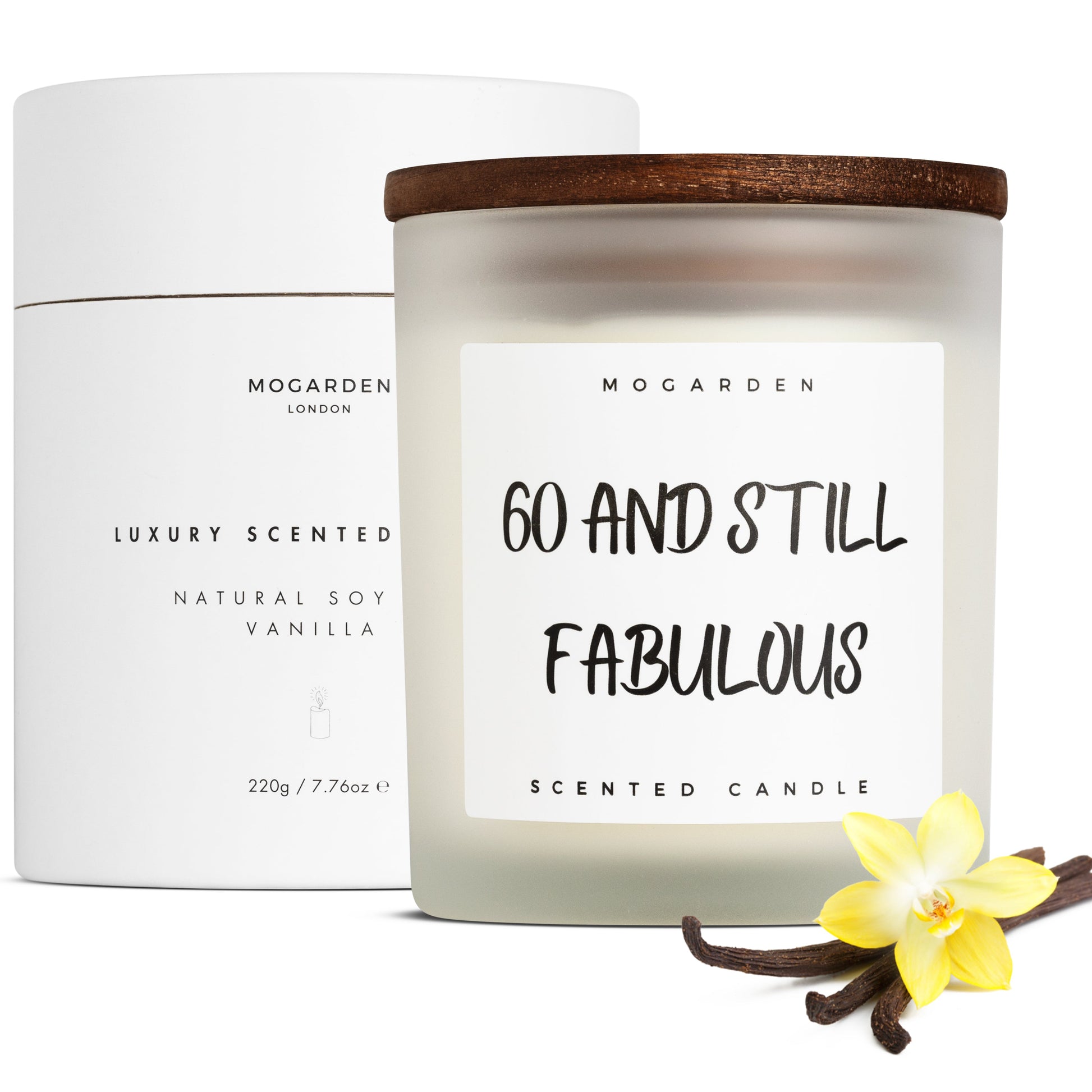 60th Birthday Luxury Vanilla Soy Candle 220g