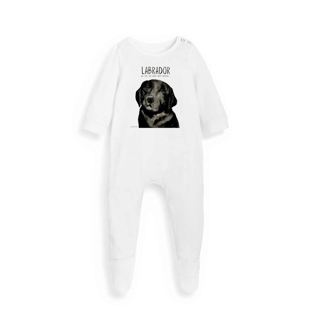 Black Labrador Baby Sleepsuit Organic Cotton
