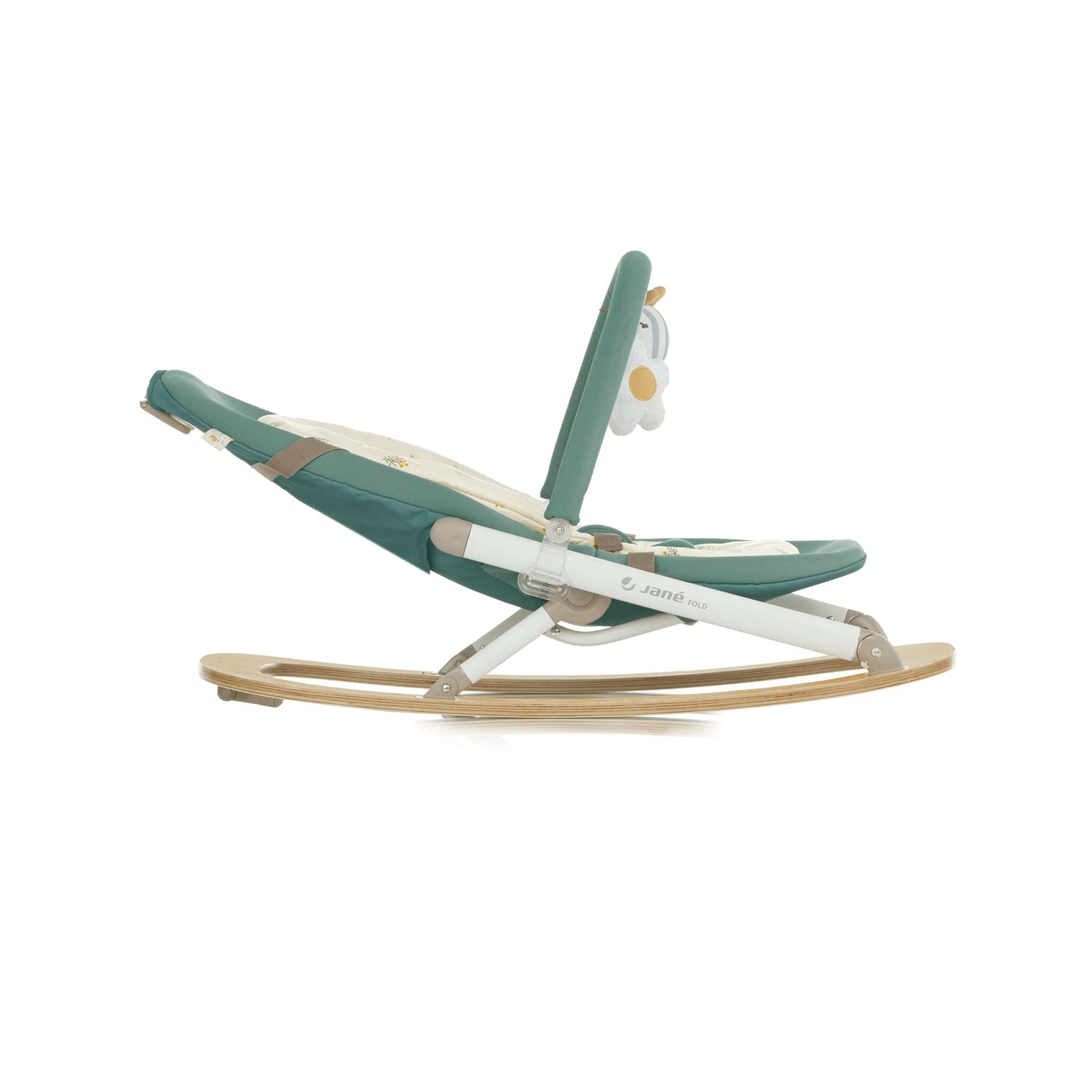 Wooden Baby Hammock Natural Birch Rocker with Padded Insert Desert