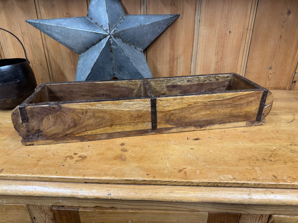 Rustic Wooden Double Brick Mould Planter and Storage Box