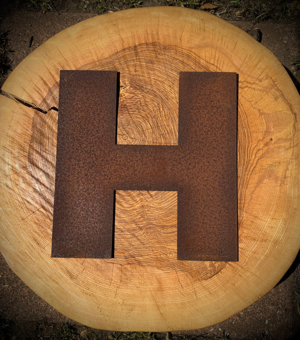 12 Inch Rusty Metal Letters A-Z 0-9