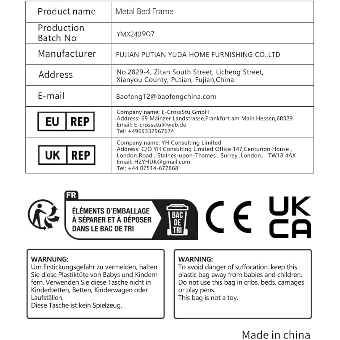 Single Bed Frame with Wooden Storage Headboard Shelf, Metal Frame, Black and Brown Oak