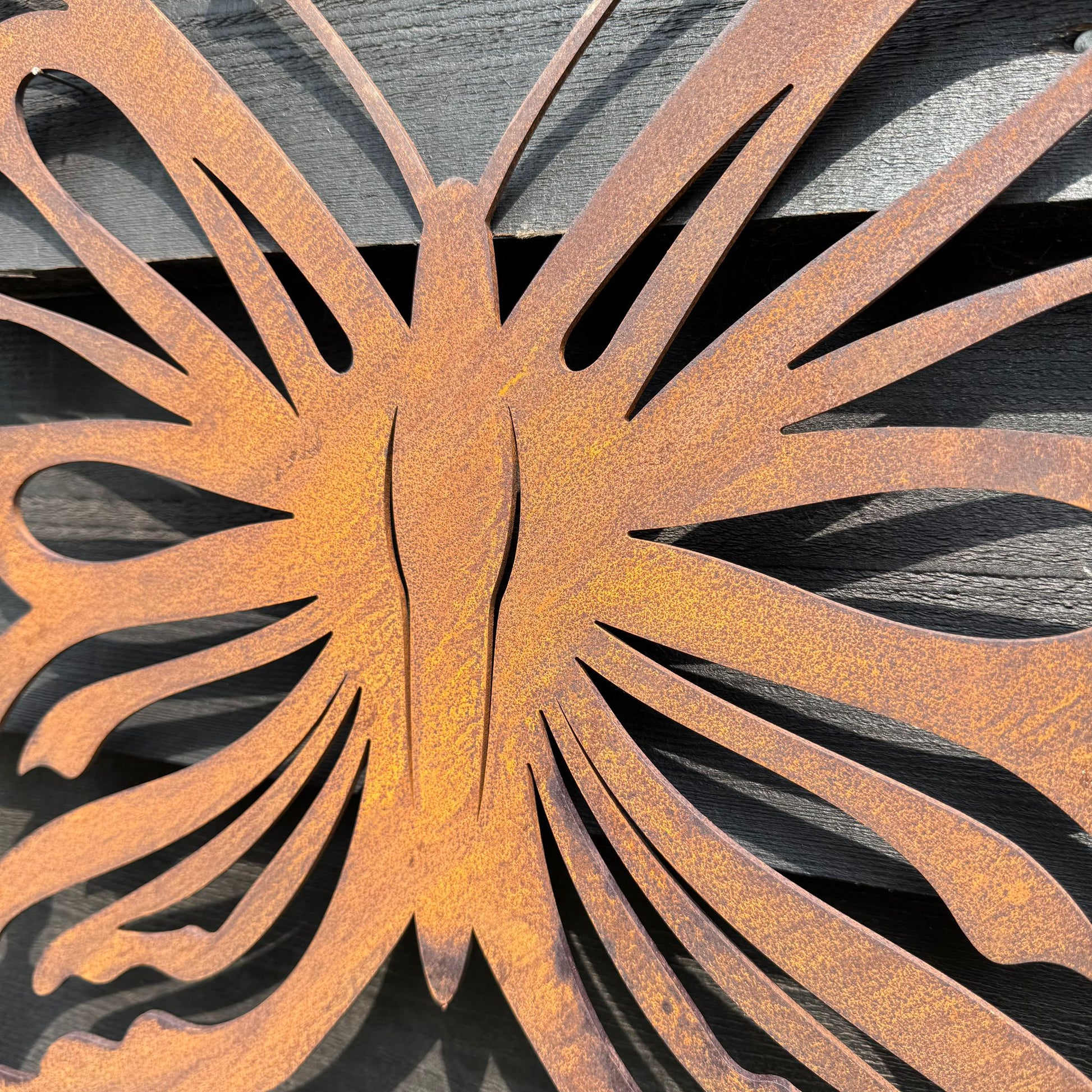 Large Rusty Metal Butterfly Wall Art Decoration