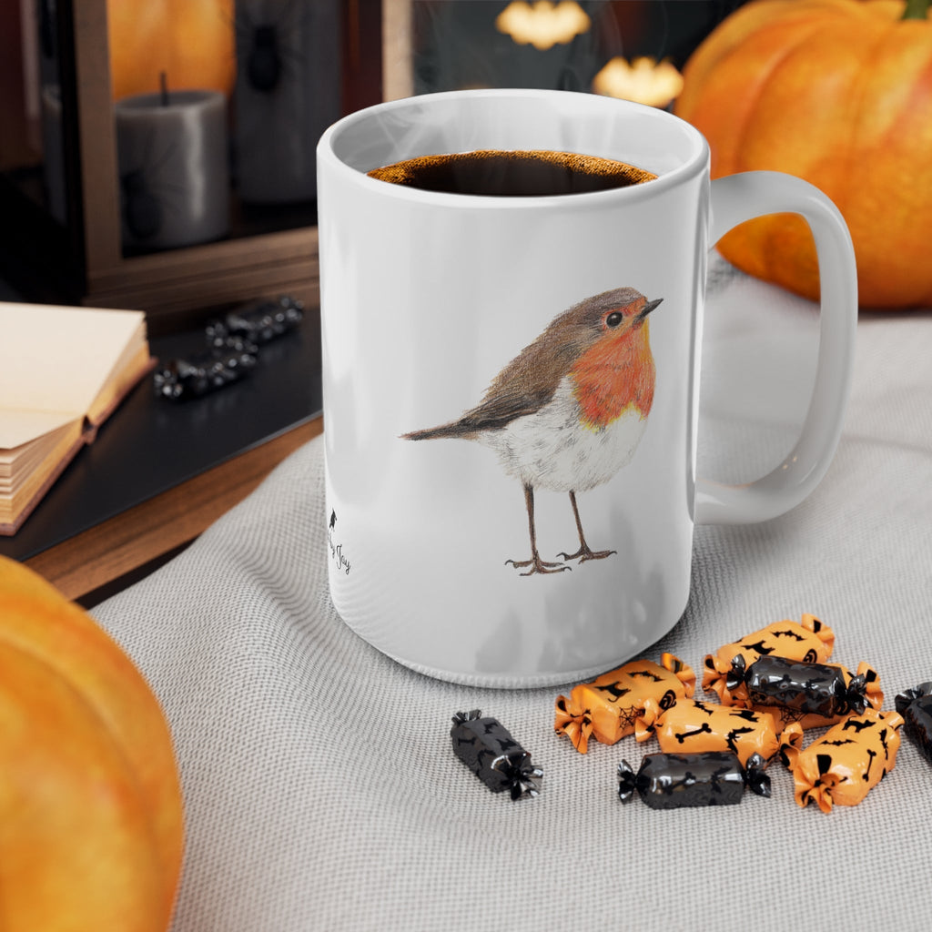 Robin Bird Ceramic Coffee Mug 15oz
