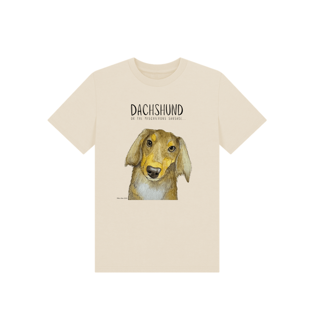 Mischievous Long Haired Hot Dog Kids T Shirt Small Pup Big Attitude