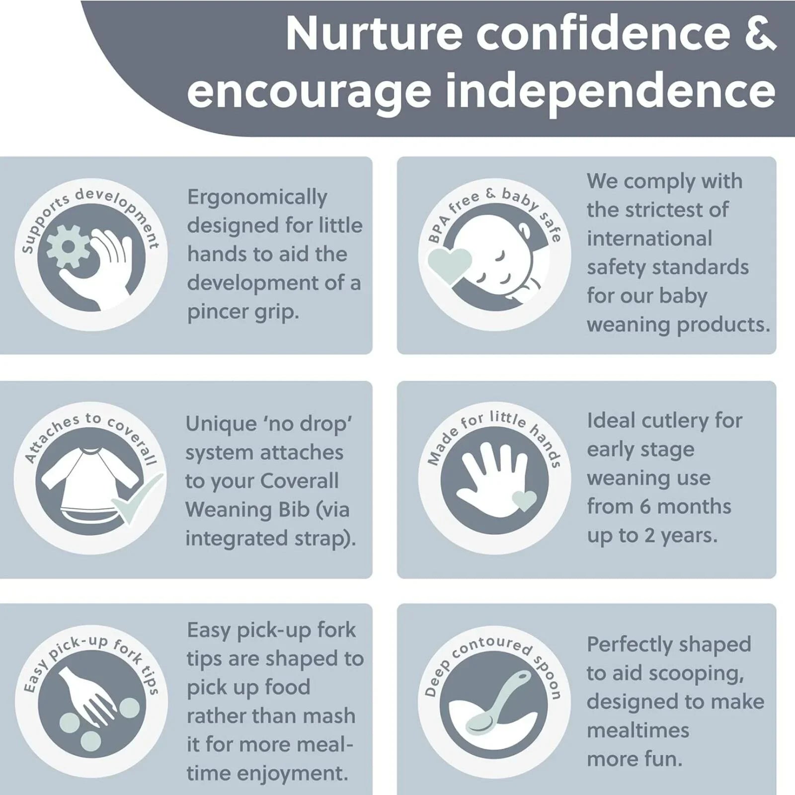 Attachable Weaning Cutlery Set 6 months Plus Pack of 2 Blush