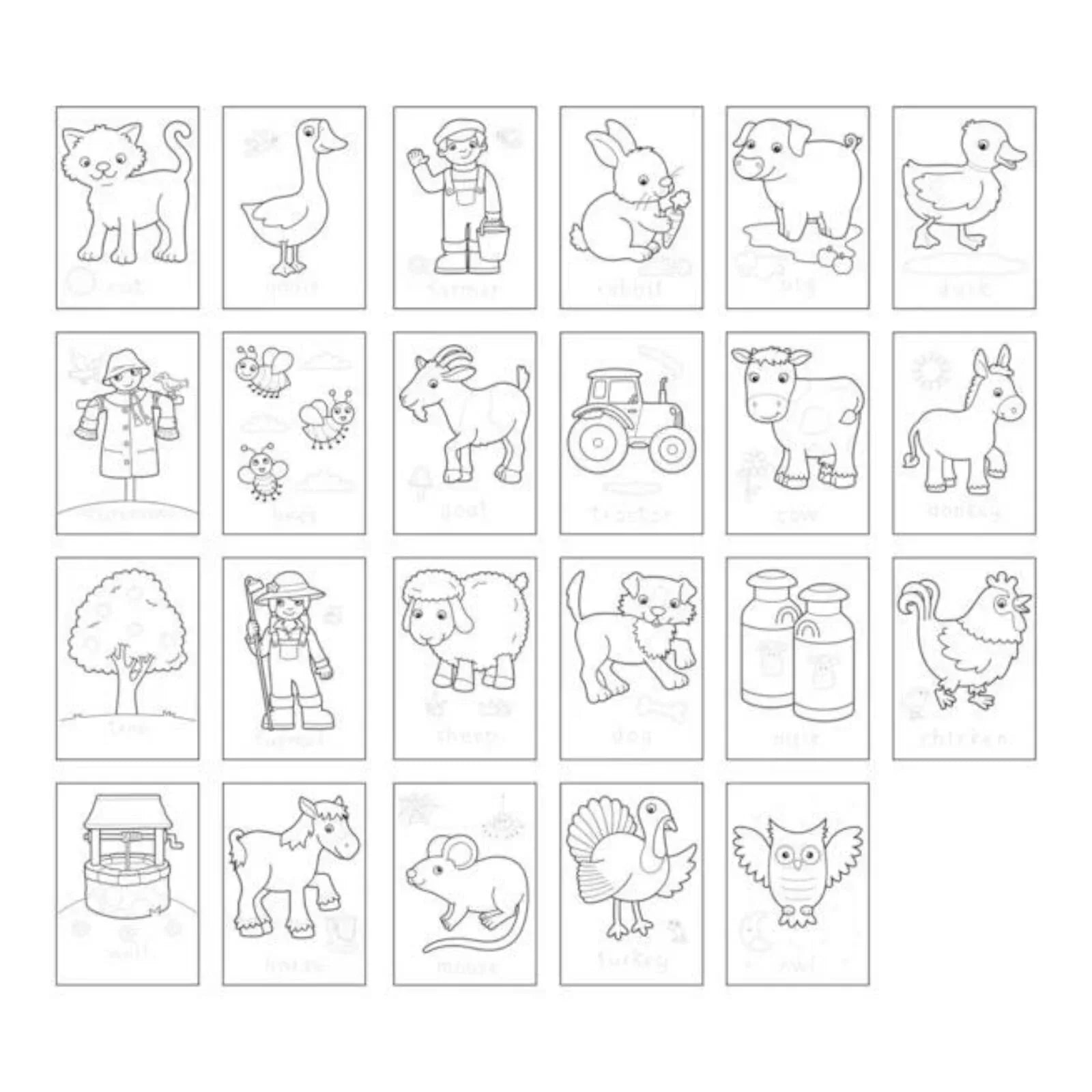 Farmyard Colouring Book with 35 Stickers