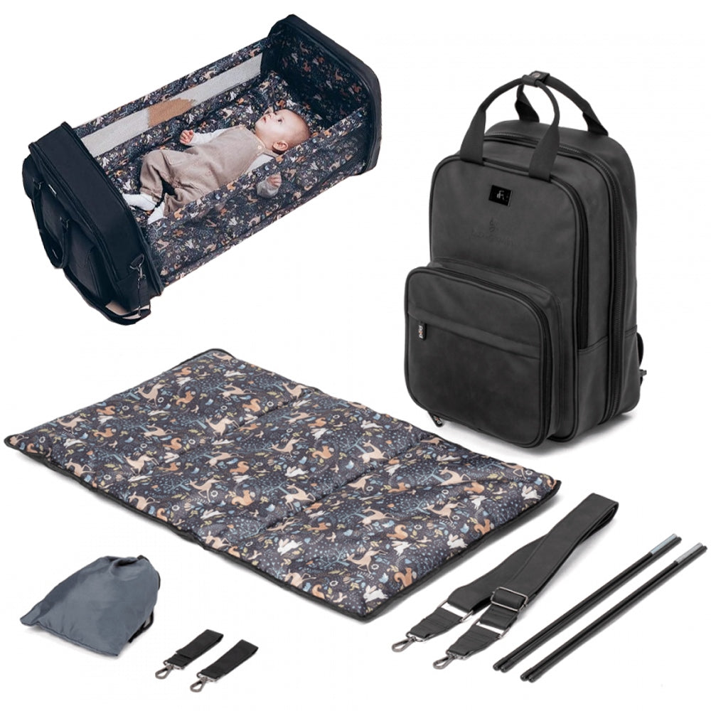 Bizzi Growin 2-in-1 Travel Bag & Baby Crib Vegan Leather - RucPOD ®