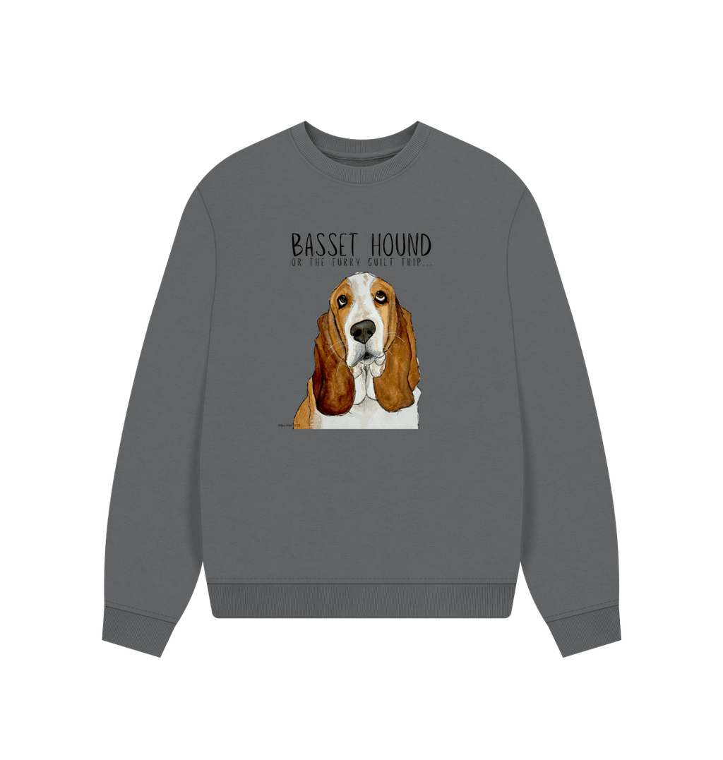 Basset Hound Women's Oversized Sweatshirt in Organic Cotton