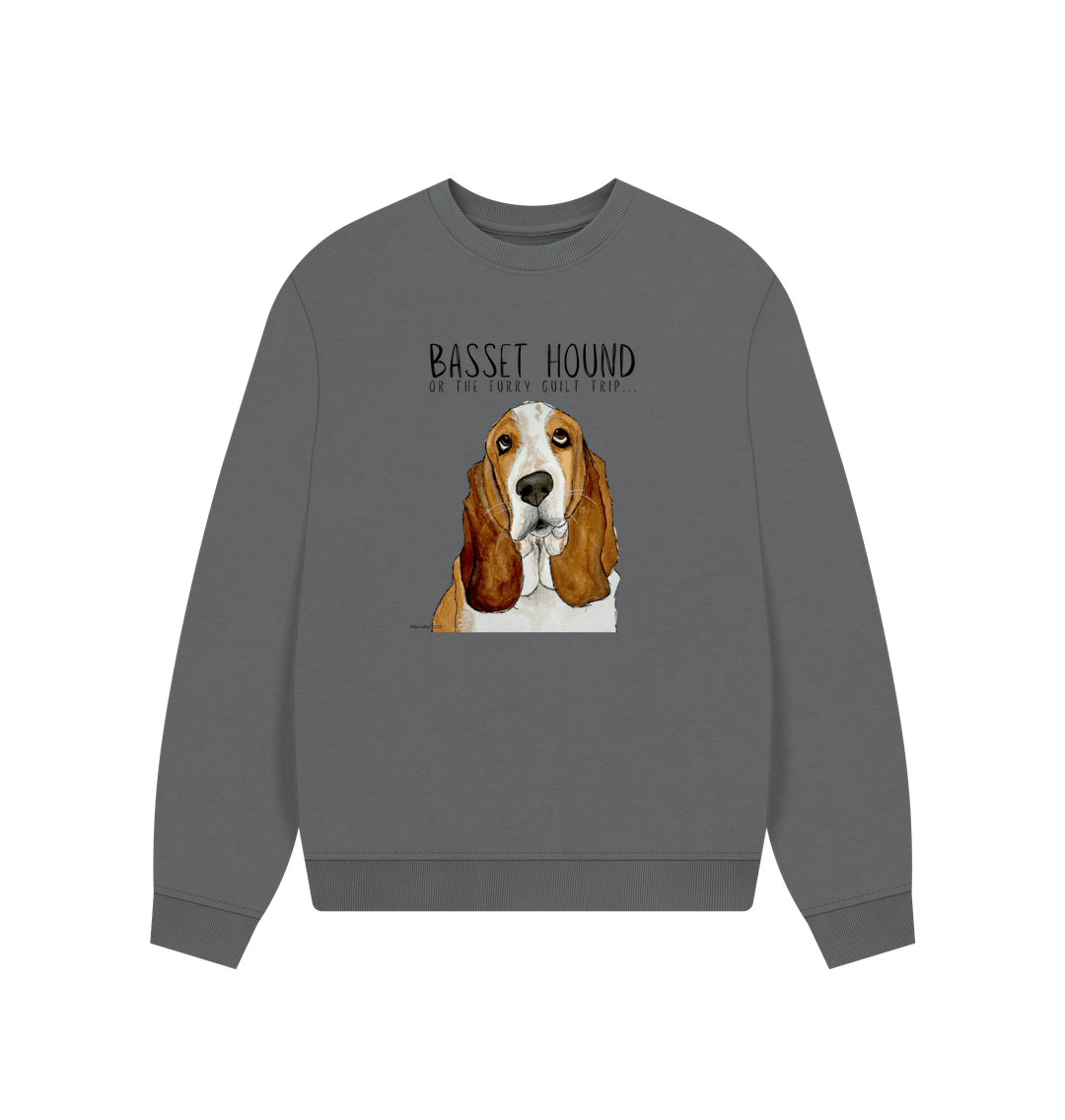 Basset Hound Women's Oversized Sweatshirt in Organic Cotton