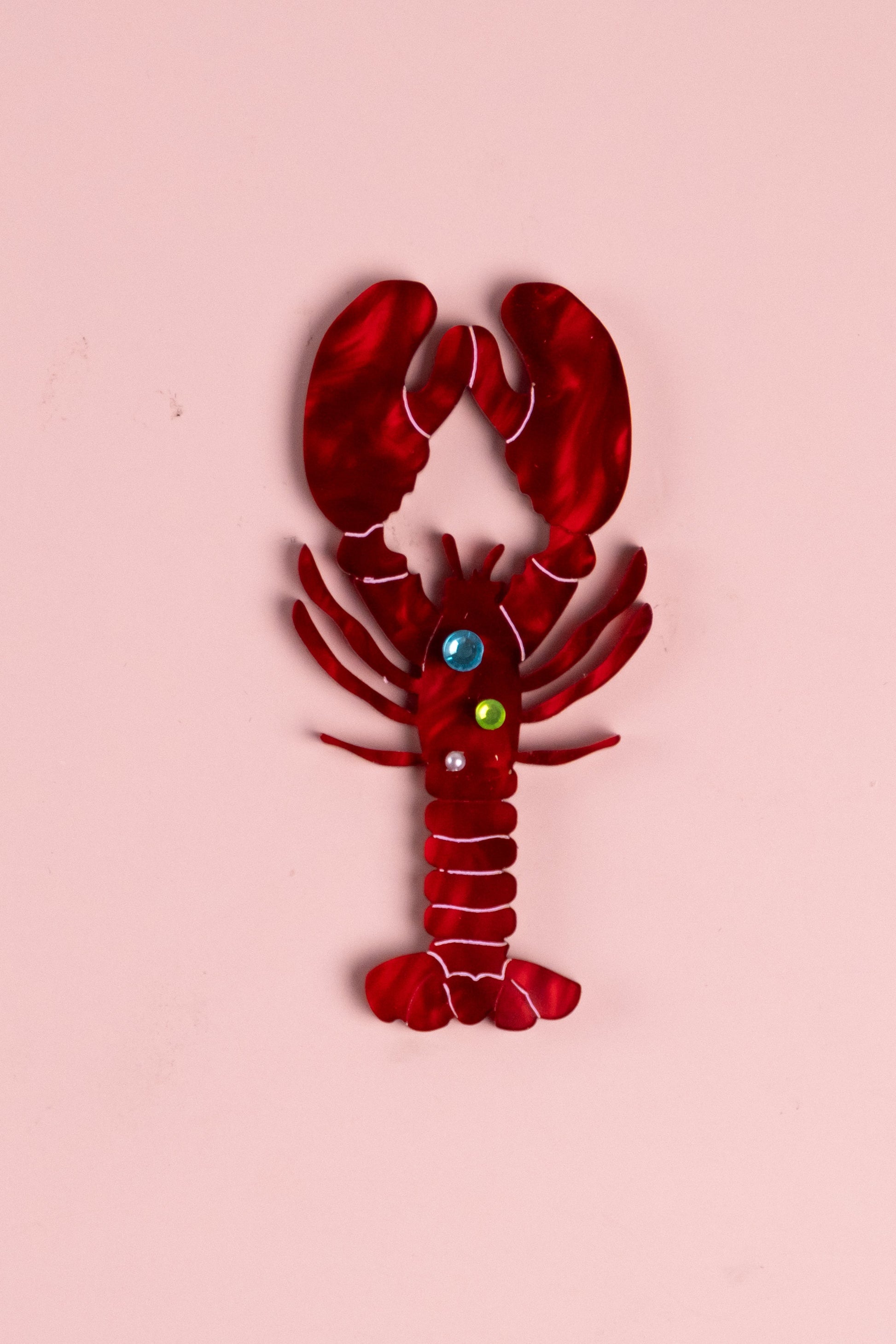 Lobster Statement Hair Clip with Coloured Gems