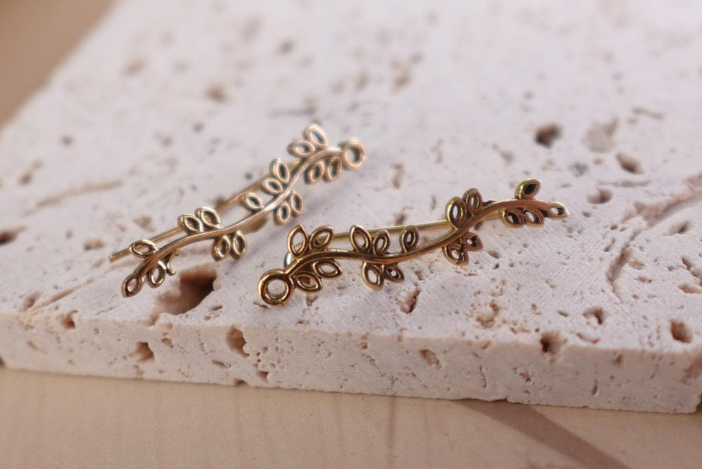 Celestial Garden Brass Ear Climbers Set of Three