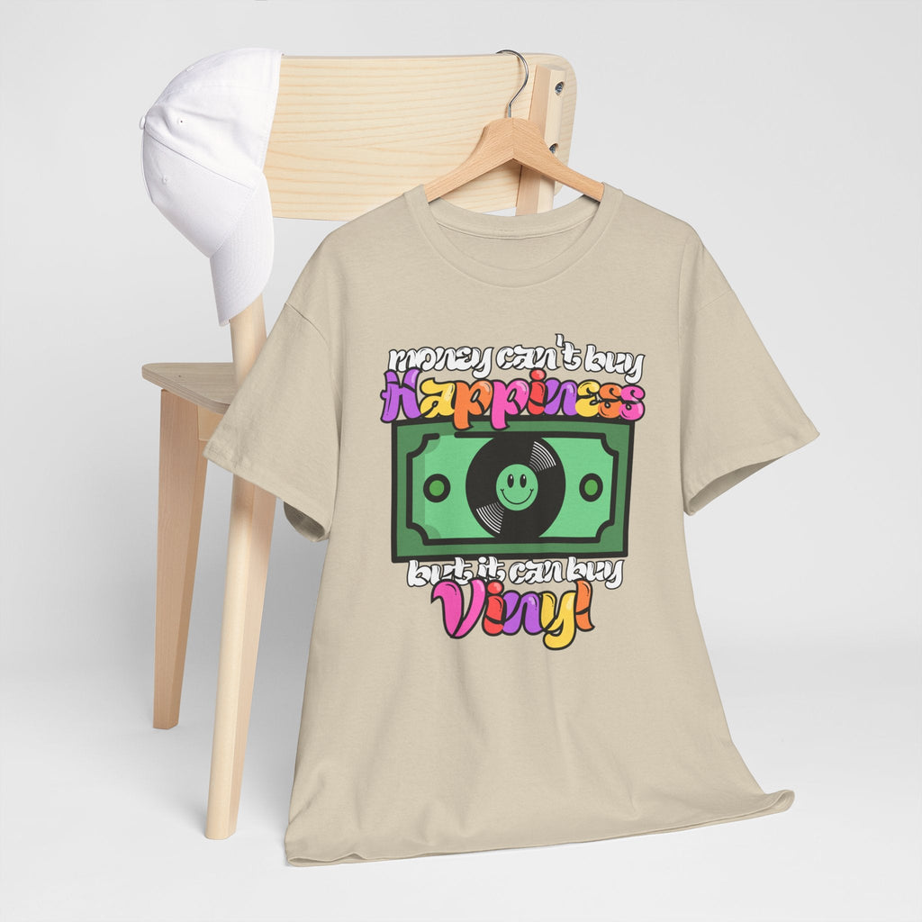 Money Can't Buy Happiness Men's Vinyl Record T-Shirt
