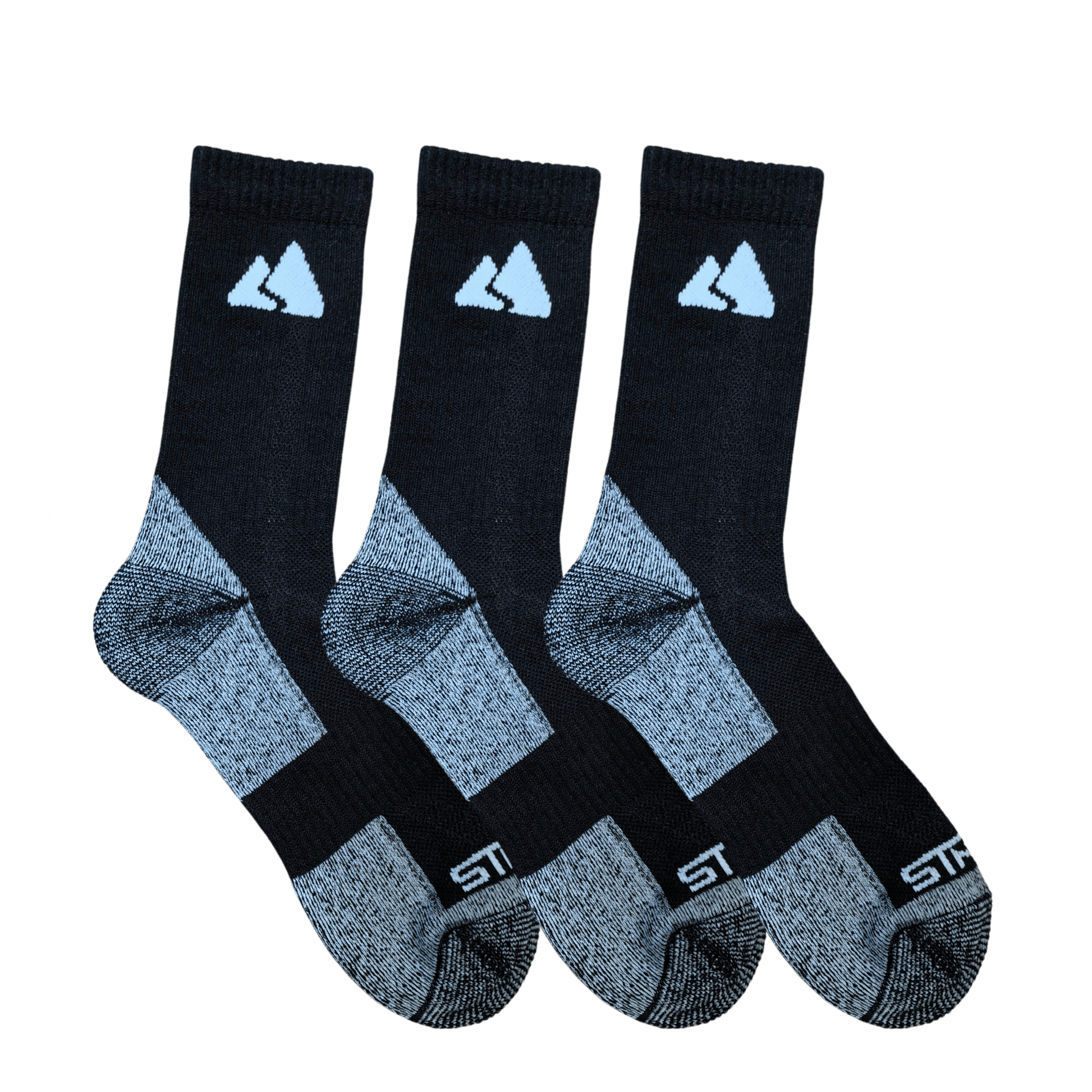Black Merino Wool Hiking Socks for Winter Trekking