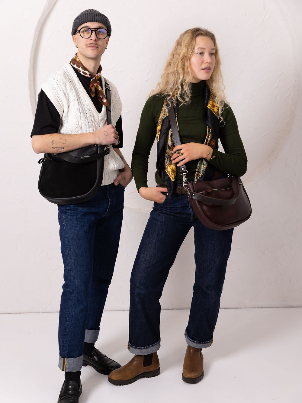 Stella Handmade Leather & Suede Bag – Versatile & Elegant by TOKS VISOKS at www.brixbailey.com