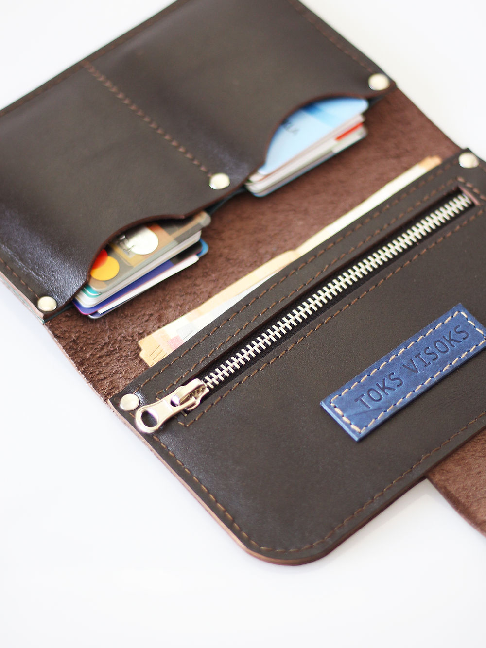Handmade Leather Wallet by Toks Visoks – Spacious & Convenient by TOKS VISOKS at www.brixbailey.com