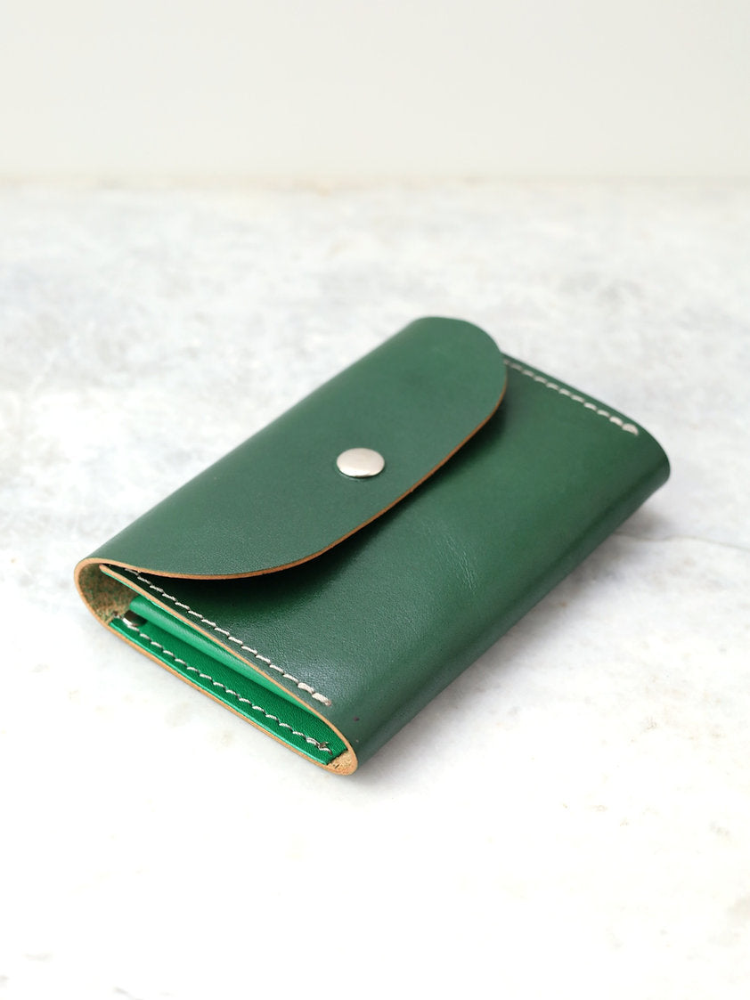 FRIDAY Handmade Green Leather Wallet – Spacious & Secure by TOKS VISOKS at www.brixbailey.com