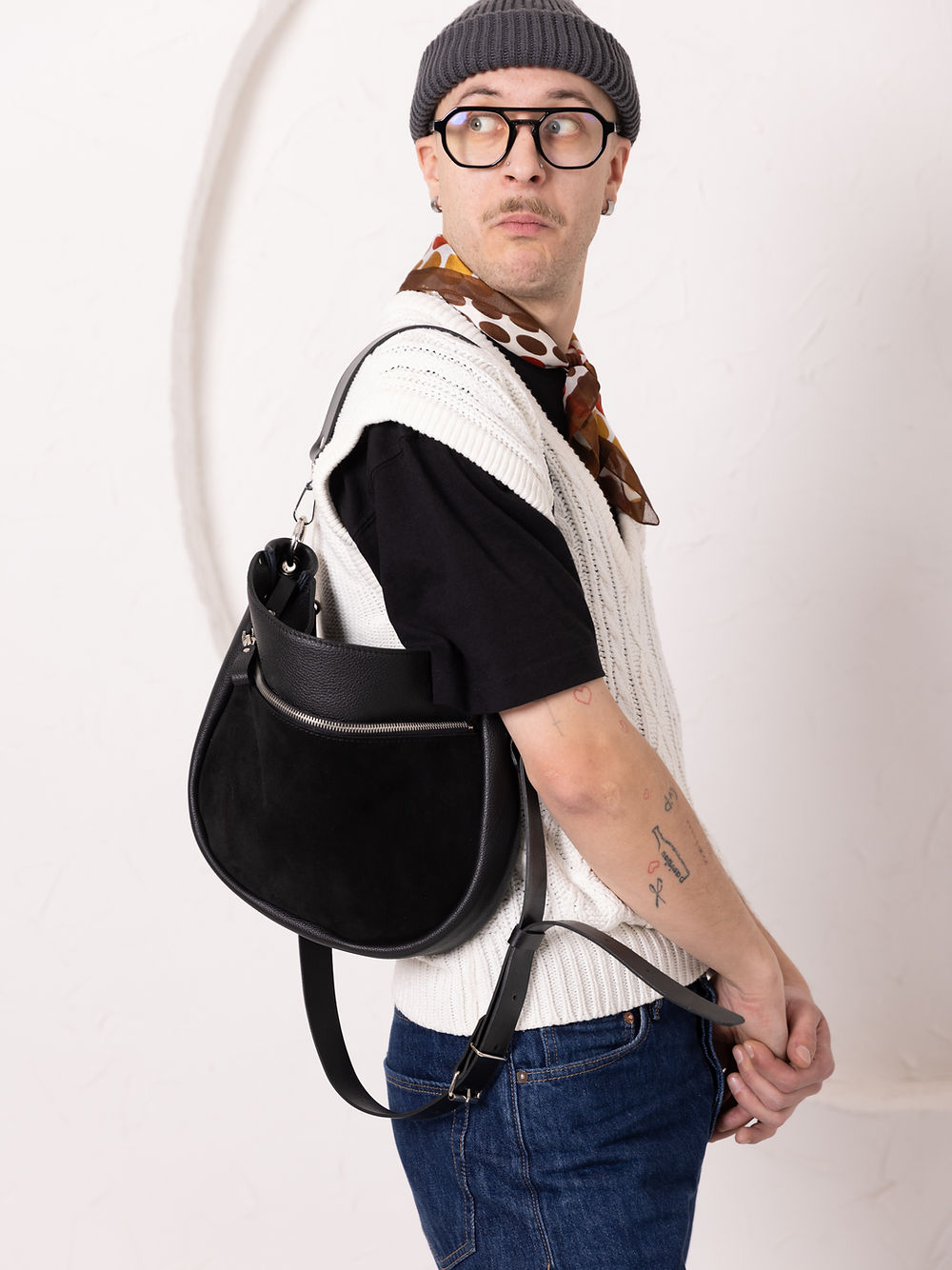 Stella Black Leather Handbag – Versatile & Handmade in Italy by TOKS VISOKS at www.brixbailey.com