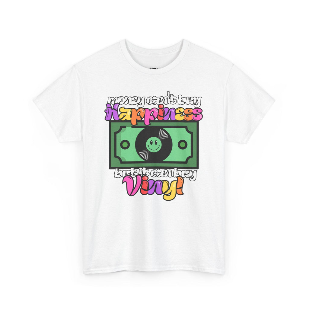 Money Can't Buy Happiness Men's Vinyl Record T-Shirt