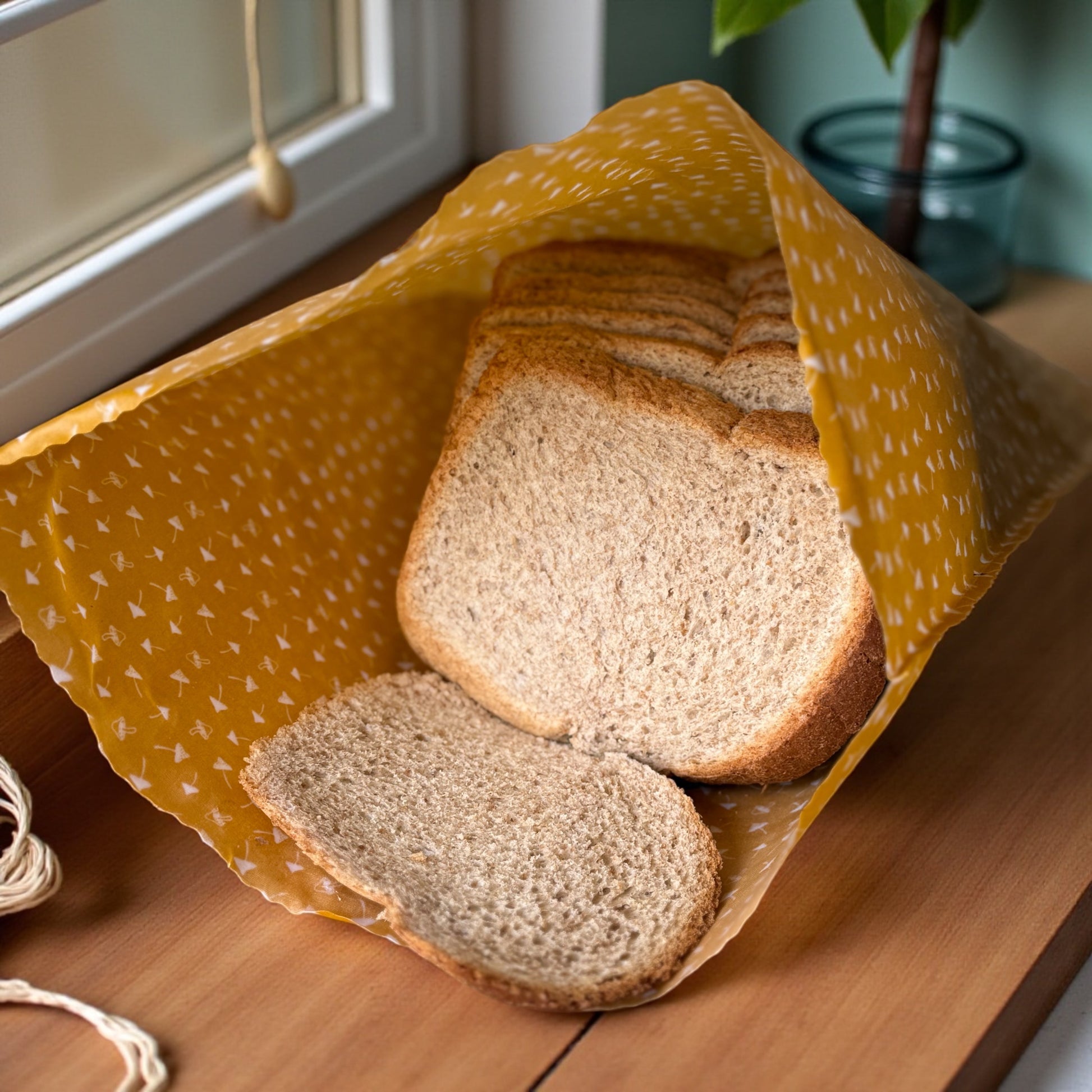 THE Bread Bag –Toadstool Print (Mustard)
