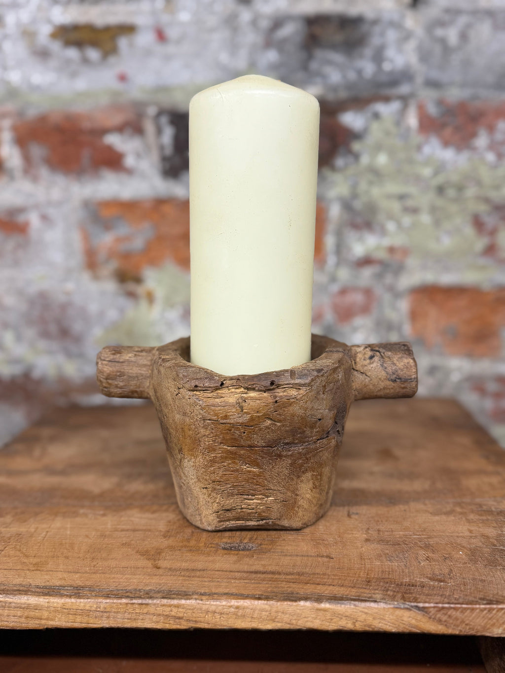 Rustic Wooden Candle Holder Reclaimed Farmhouse Decor