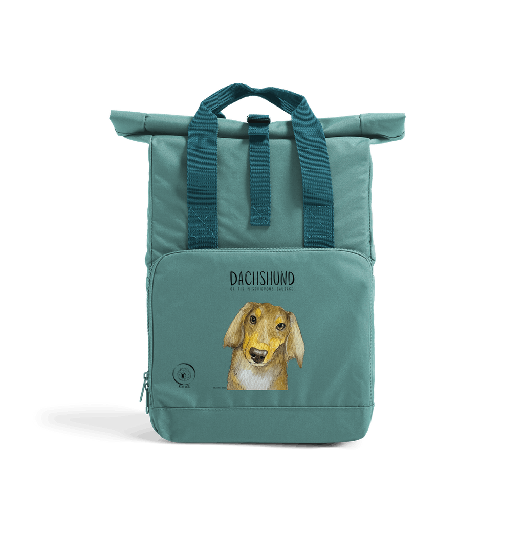 Long Haired Dachshund Roll Top Backpack