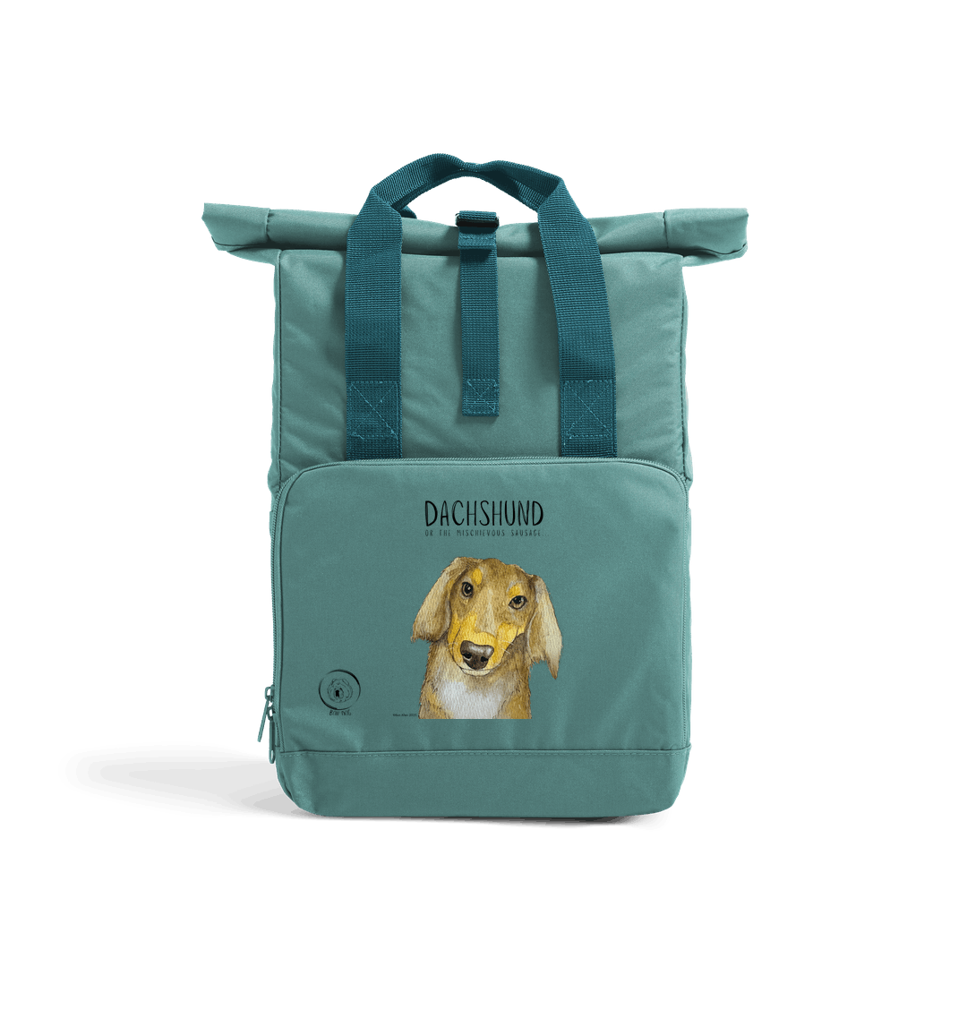 Long Haired Dachshund Roll Top Backpack