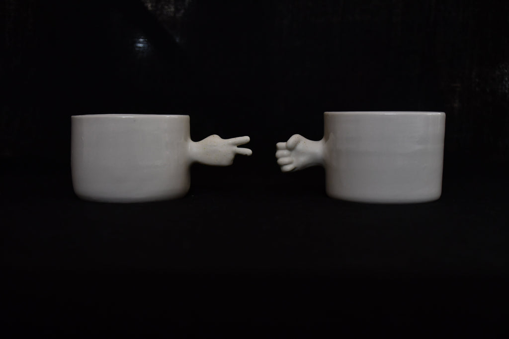 Rock Paper Scissors Porcelain Cup Set