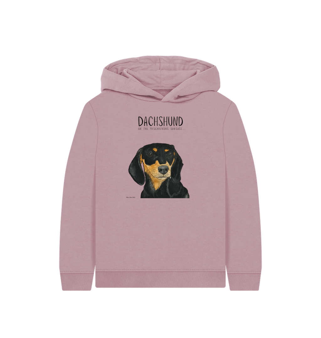 Mischievous Black and Tan Sausage Hoodie for Kids