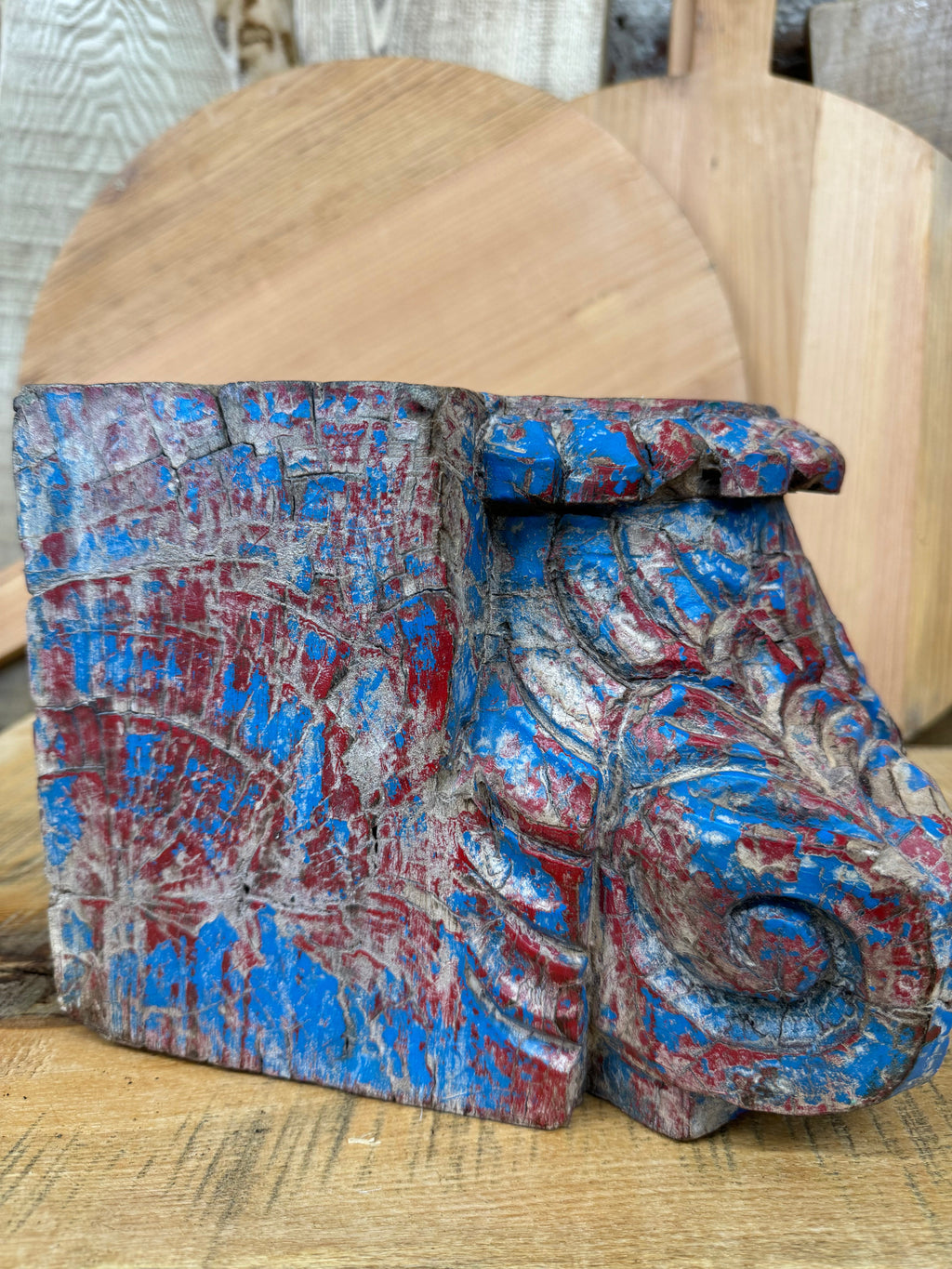 Rustic XL Church Candle Holder with Indian Pillar Base