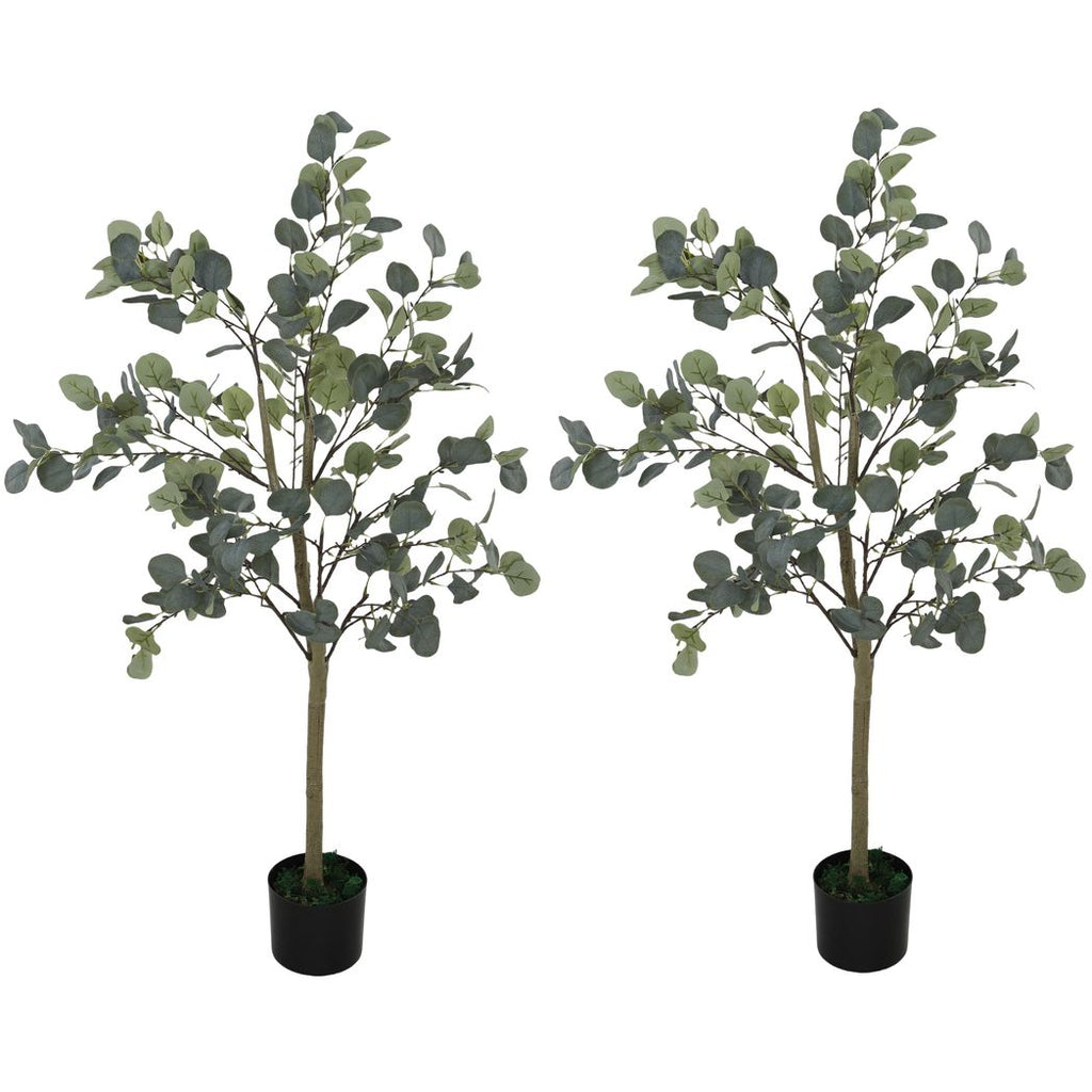 Artificial Eucalyptus Trees 2 Pack Faux Silk Plants 120cm