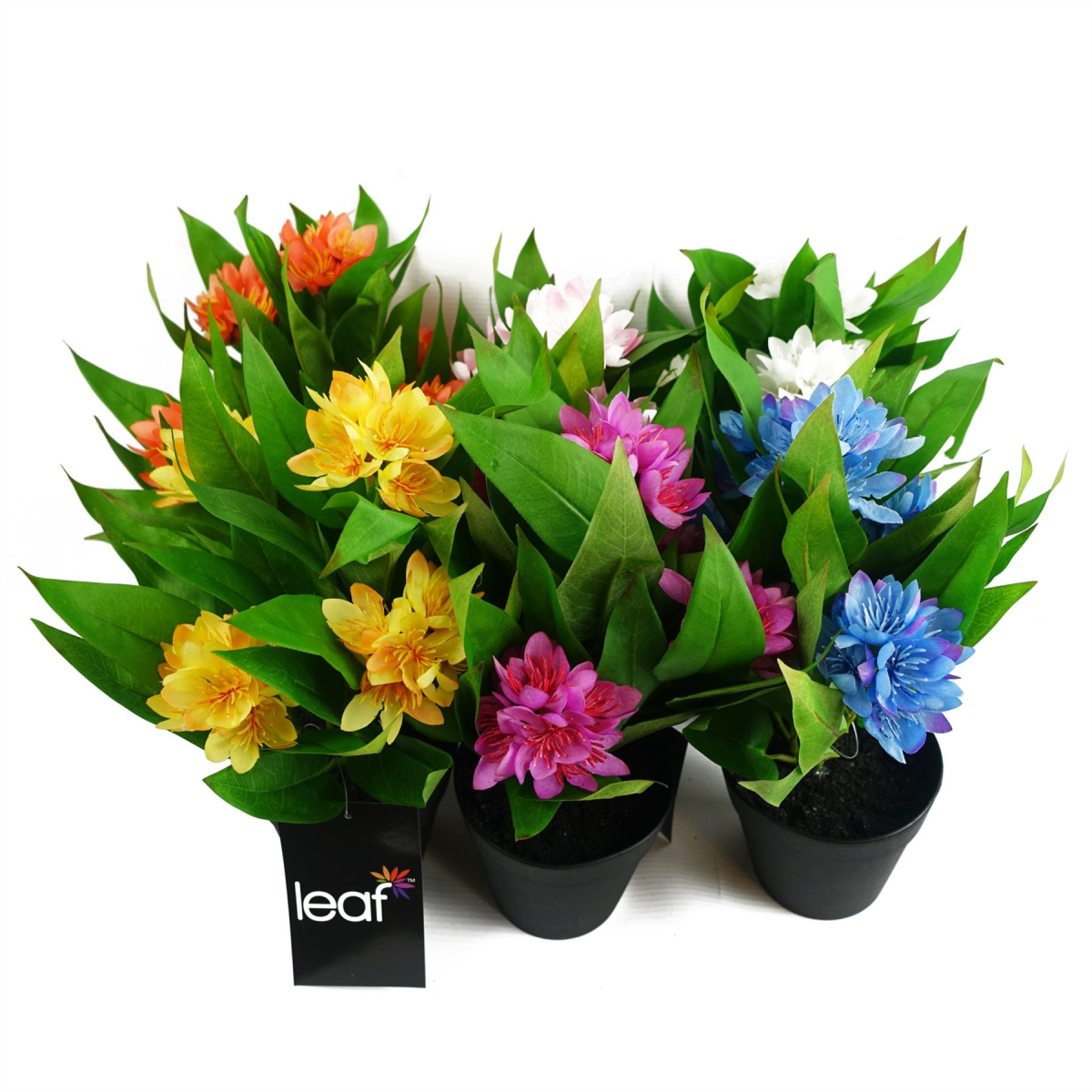 3 Pack Artificial Freesia Plants in Pink Orange and Yellow 18cm
