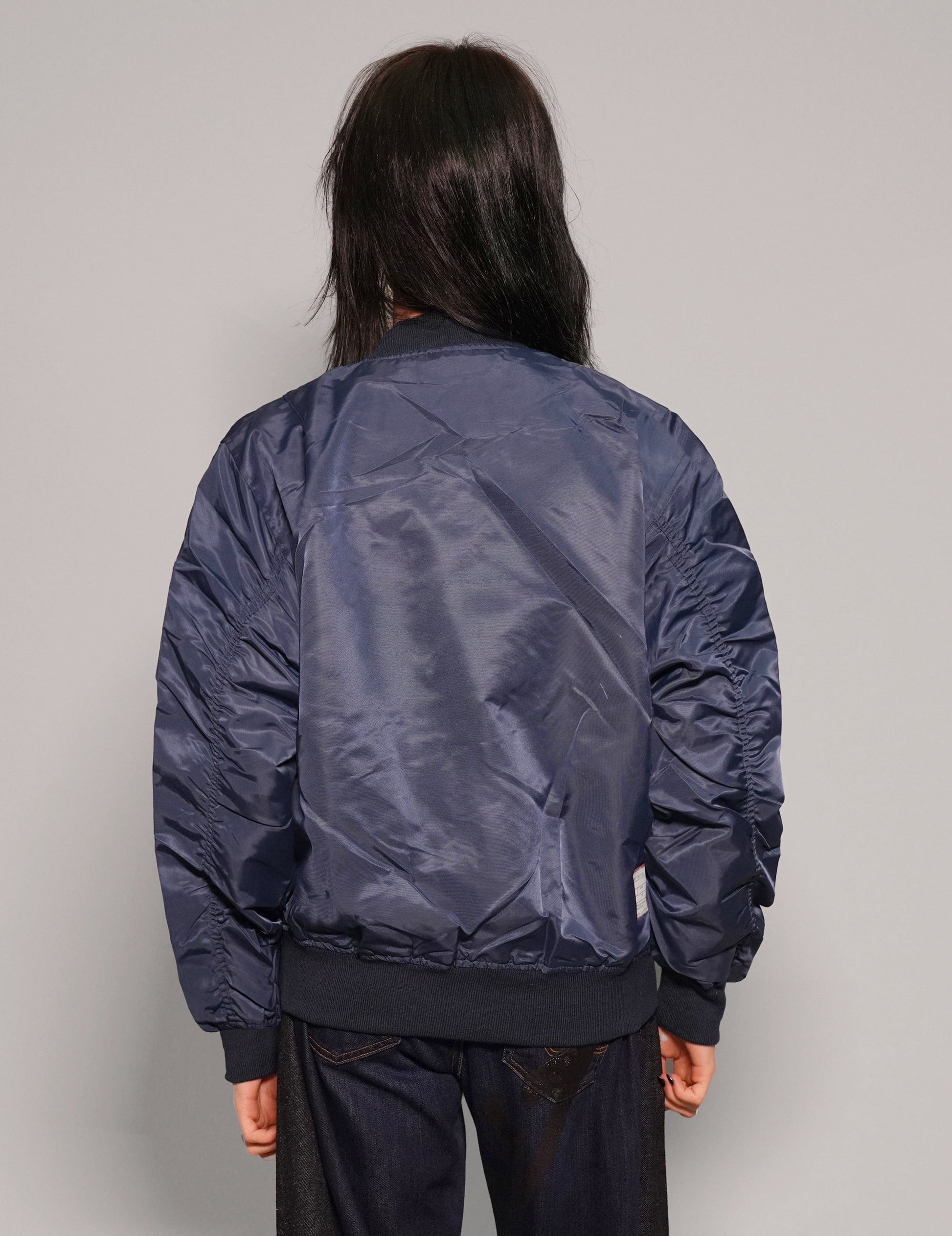Vintage Blue Bomber Jacket Light Weight