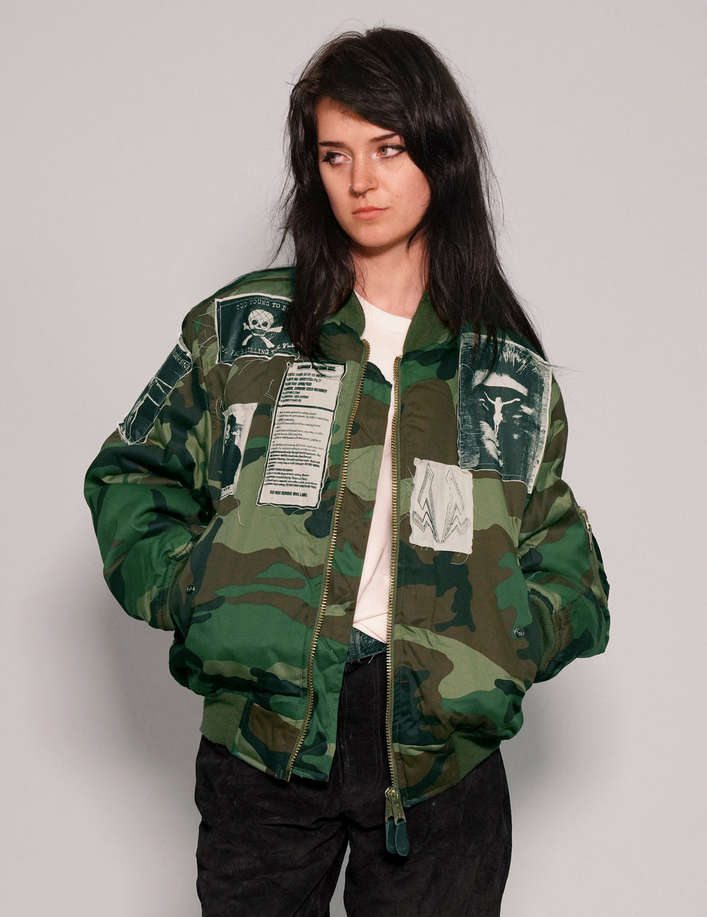 MA1 Camo Bomber Jacket with Patches