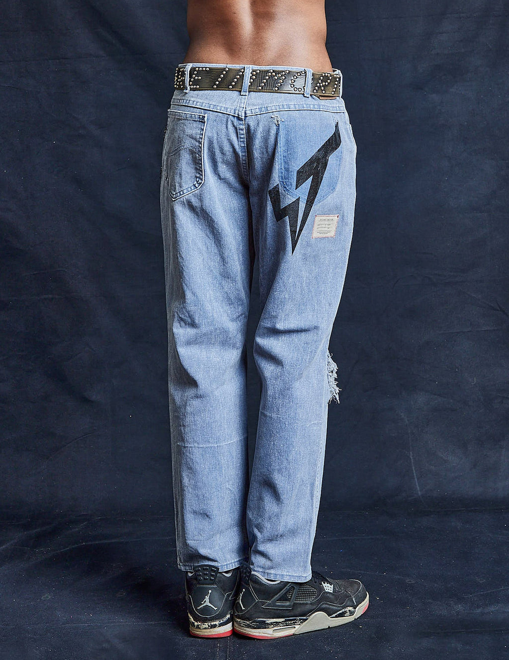 Distressed Knee Shibori Jeans