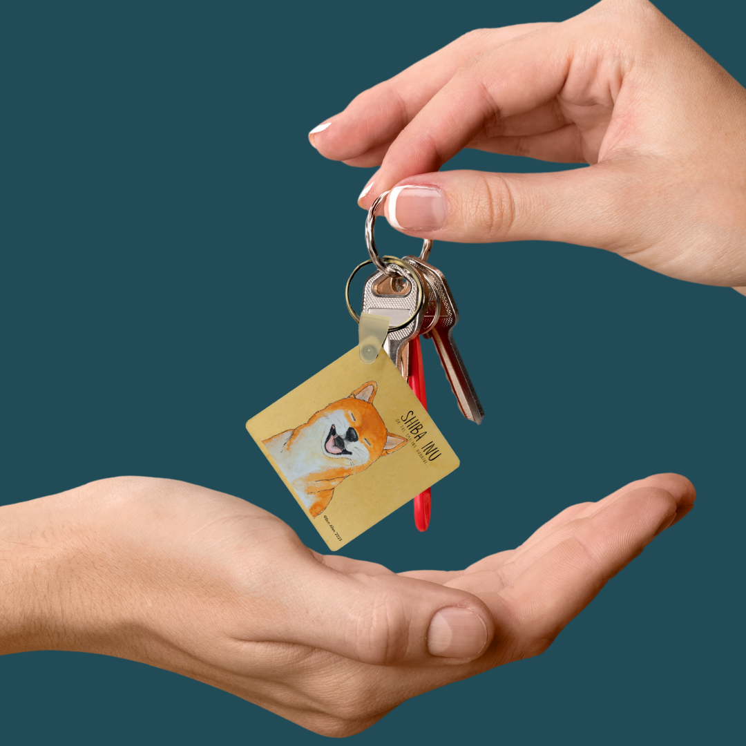 Keys Escaped Like Me Shiba Wooden Keyring