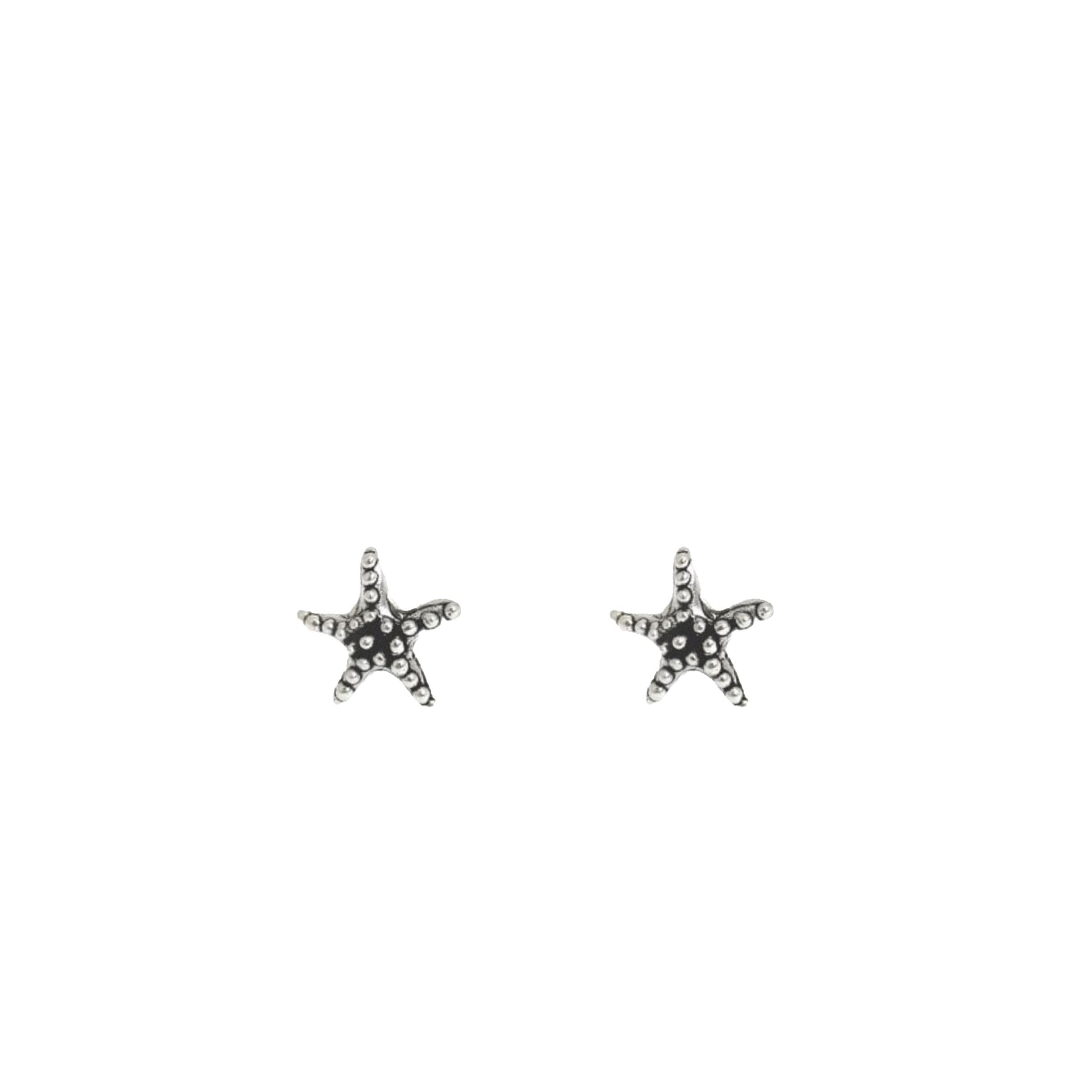 Dotted Starfish Studs in Recycled Sterling Silver