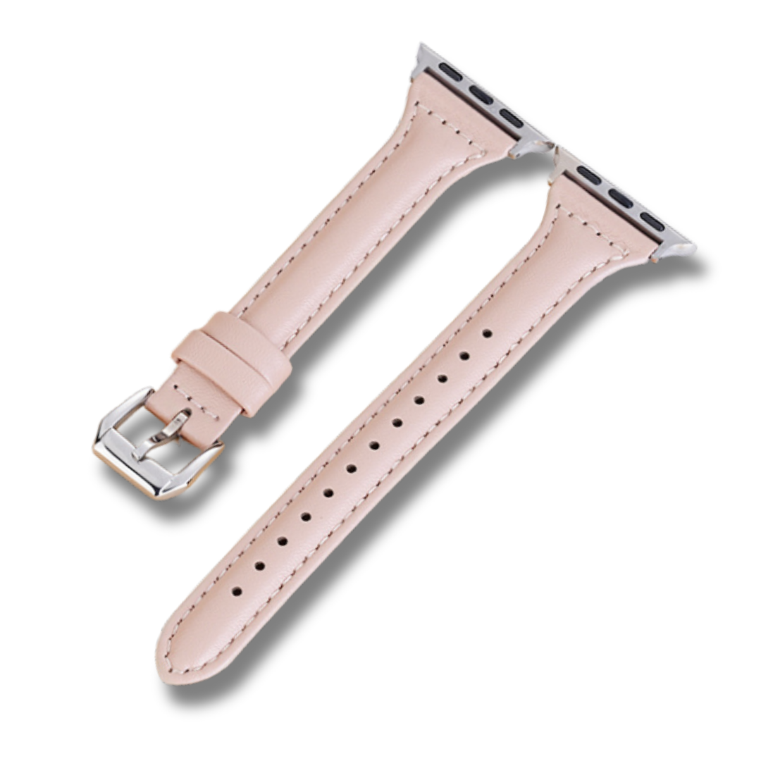 Rose Pink Apple Watch Strap in Soft Leather