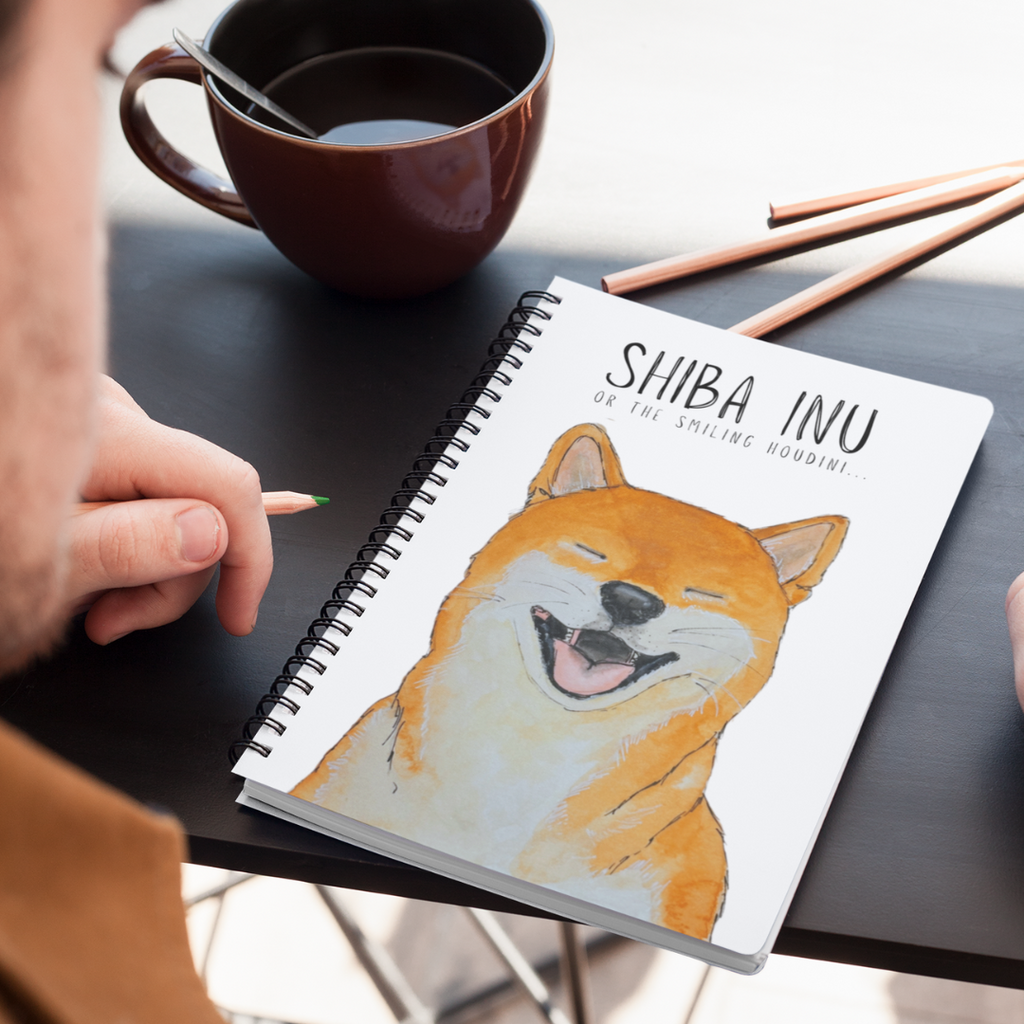 Plotting My Escape Shiba Inu Fabric Notebook