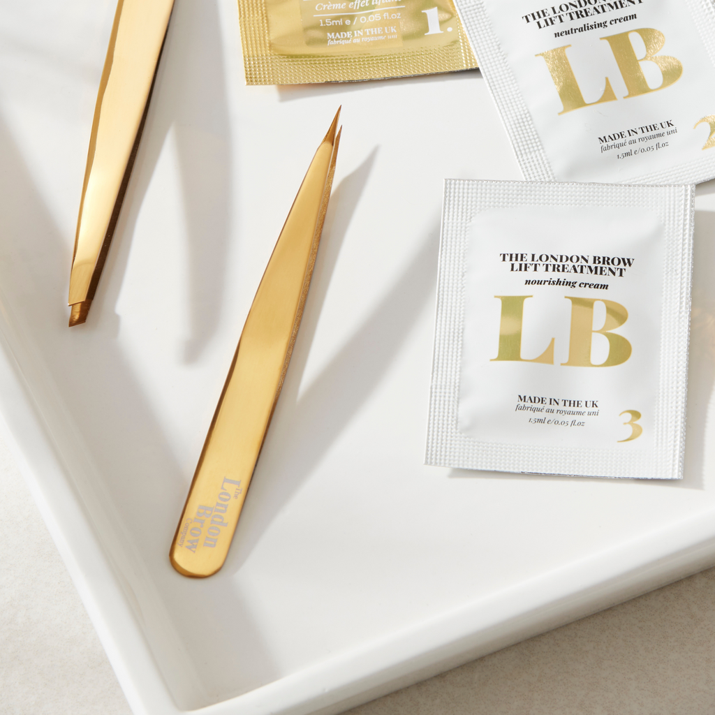 Gold Pointed Precision Tweezers for Brows